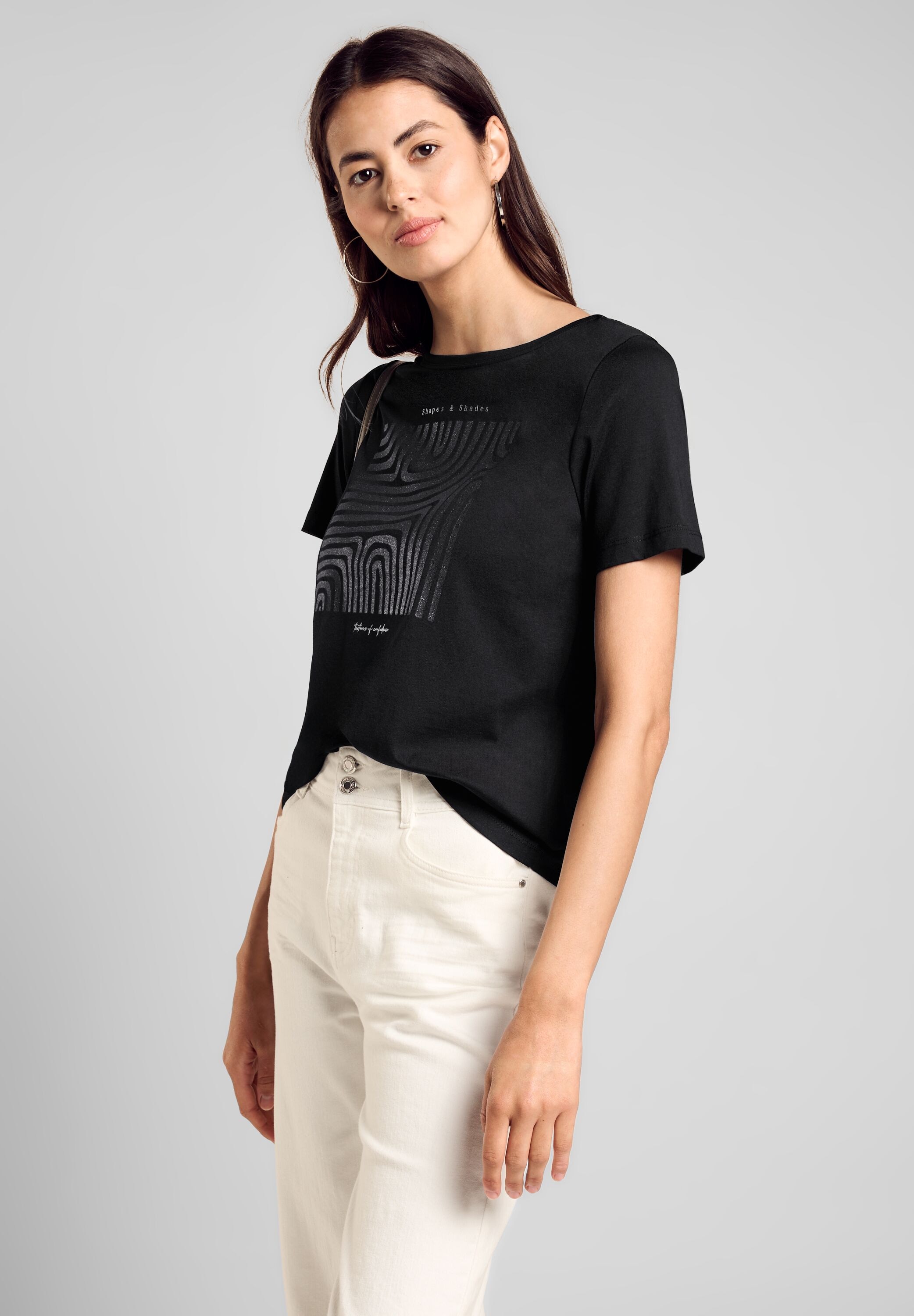 STREET ONE T-Shirt, mit Glitter-Motiv günstig online kaufen