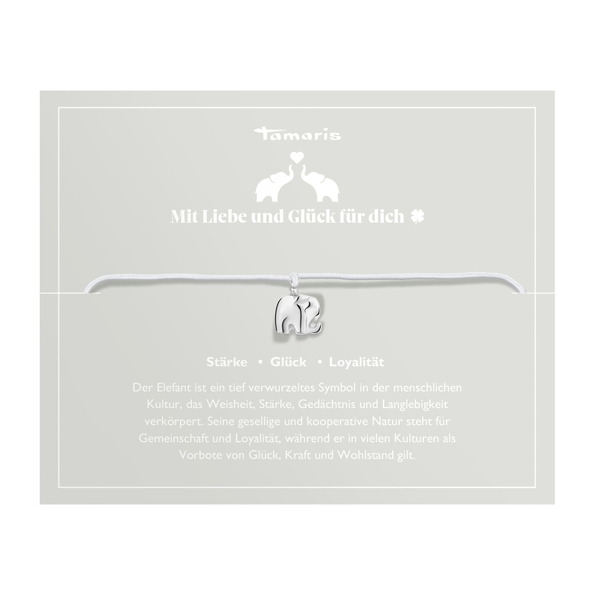 Tamaris Armband »Schmuck Geschenk Edelstahl Textil Armkette Little Elephant«