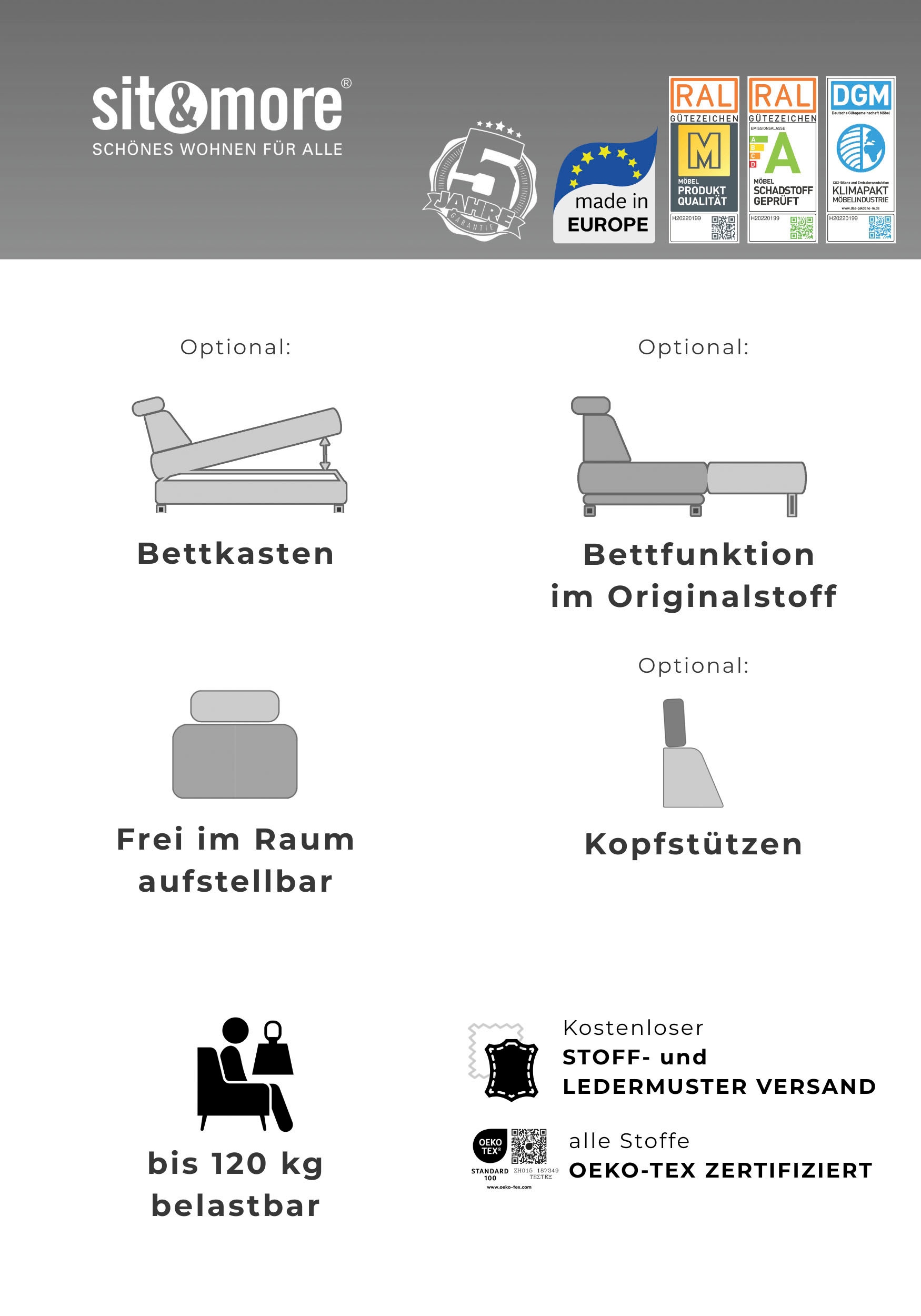 sit&more Ecksofa »Chelsea« optional mit Bettfunktion und Bettkasten