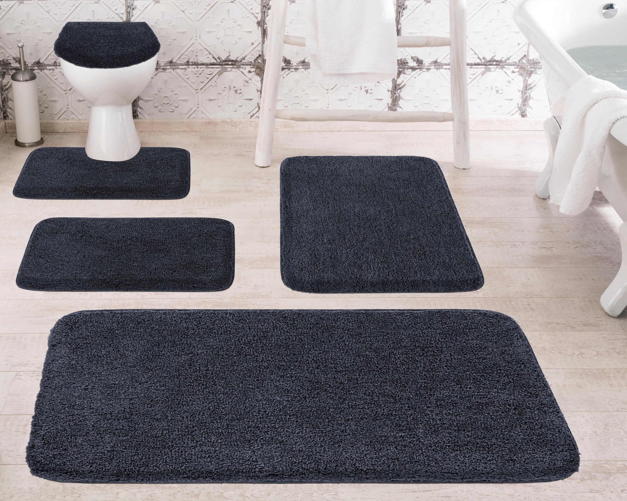 Grund Badematte »Melange«, rutschhemmend beschichtet, fußbodenheizungsgeeignet, besonders dichter Flor