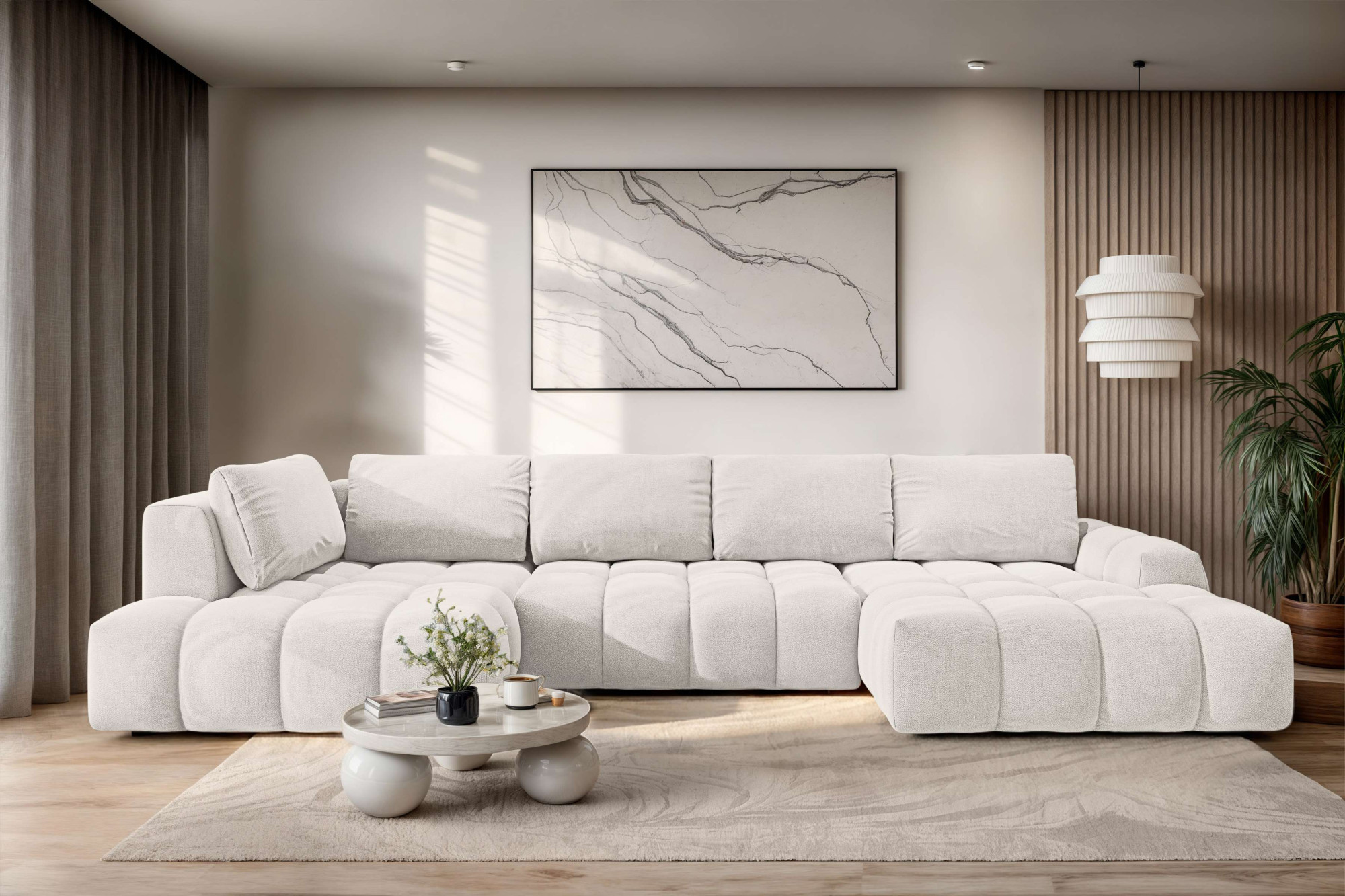 OTTO home Wohnlandschaft "AZITA U-Form, Breite 363 cm - OTTO. Verlässliche Qualität." wahlweise als Schlafsofa mit Bettkasten, Bubble-Optik