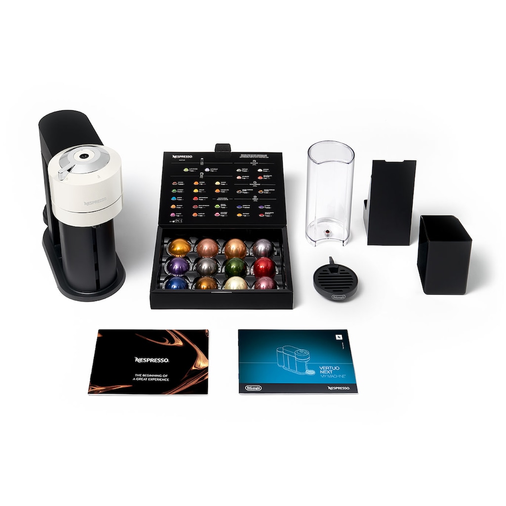 Nespresso Kapselmaschine »Vertuo Next ENV 120.W von DeLonghi, White«, inkl. Aeroccino Milchaufschäumer im Wert von UVP € 75,-