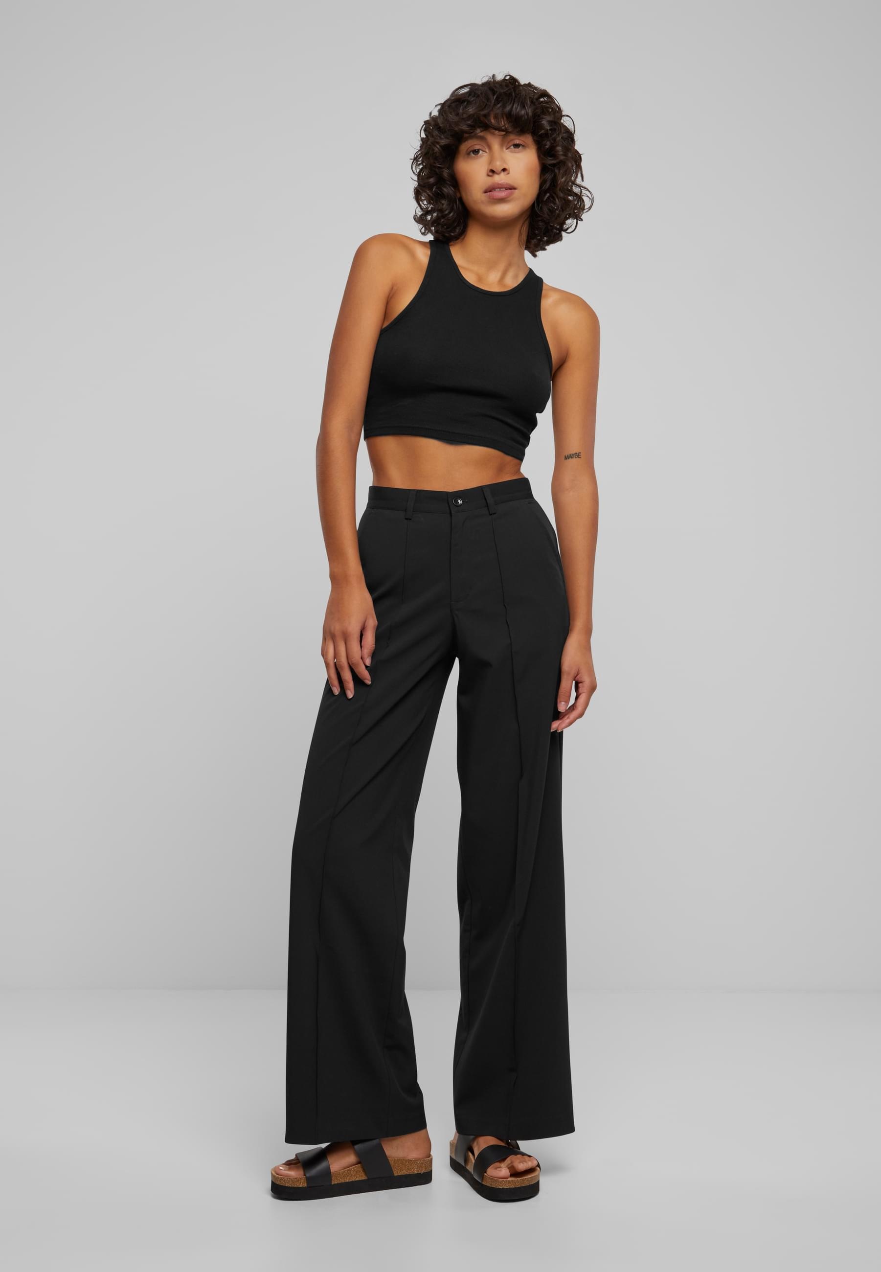 URBAN CLASSICS Stoffhose »Urban Classics Damen Ladies Wide Pleated Pants«, (1 tlg.)