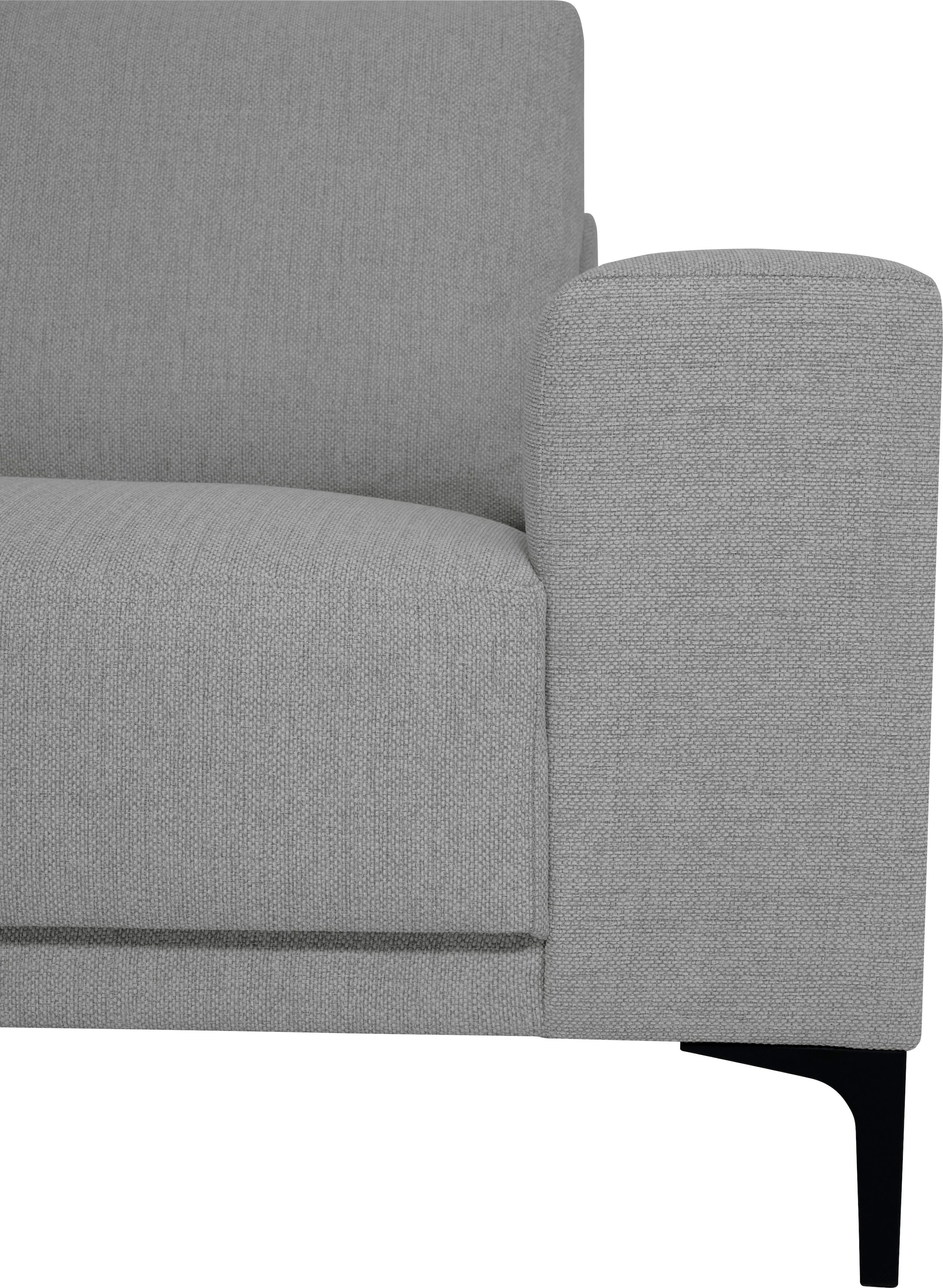 Places of Style Ecksofa »Xander, L-Form,«, Breite 289 cm, Webstoff, Soft-Touch Chenille, schwarze Metallfüßen