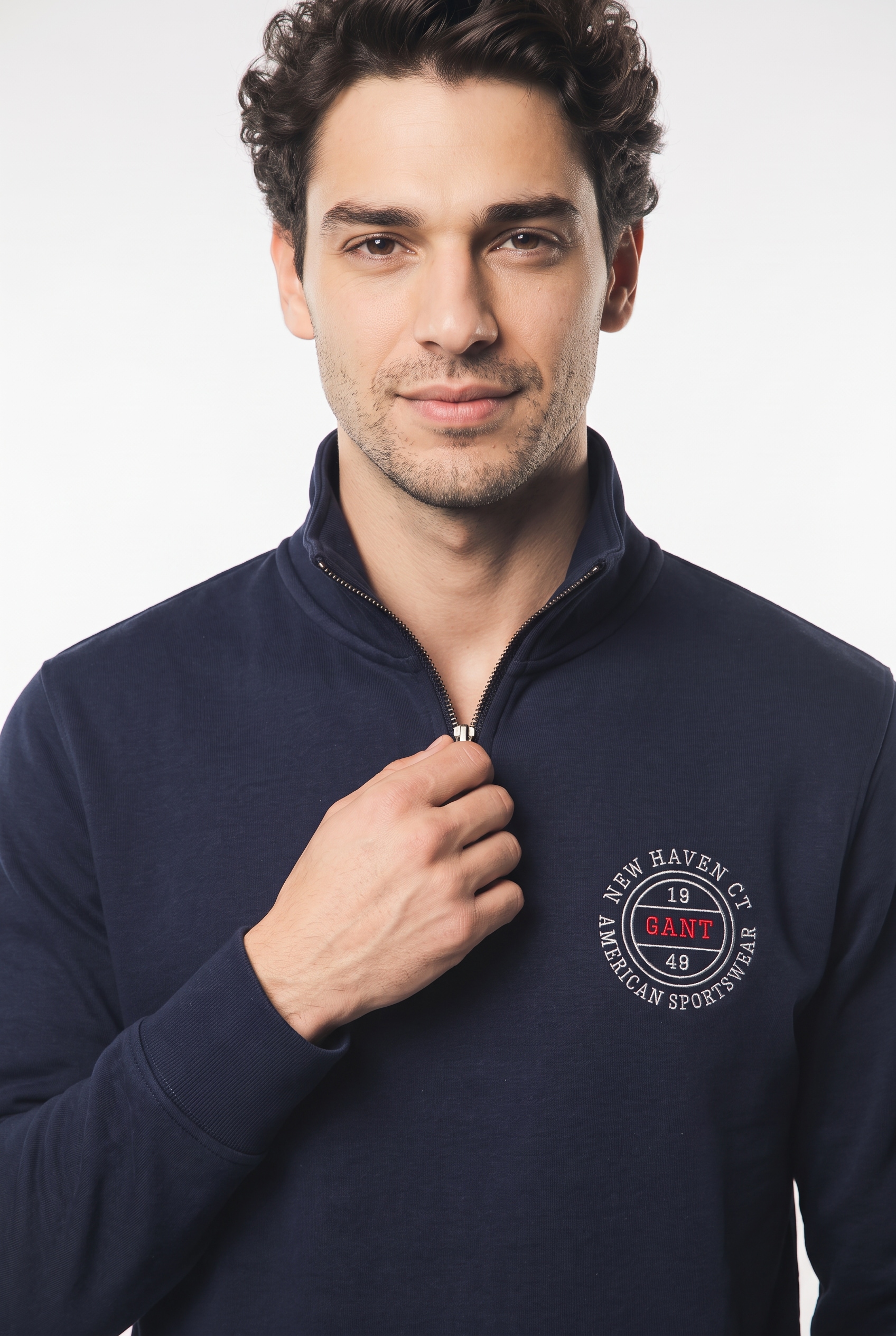 Gant Sweatshirt »GRAPHIC HALFZIP«, Regular fit mit Troyer-Kragen
