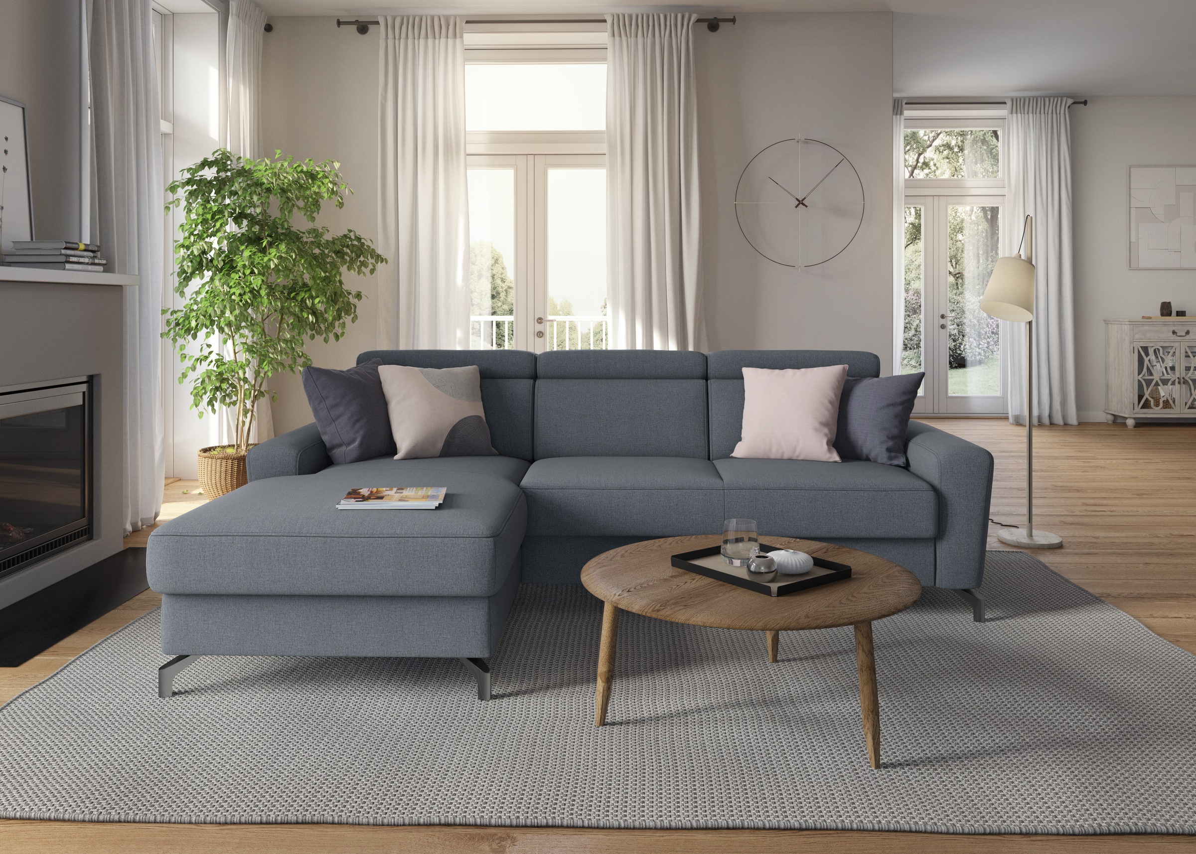 sit&more Ecksofa »Scarlett L-Form«, inklusive Kopfteilverstellung, wahlweise mit Bettfunktion, Bettkasten