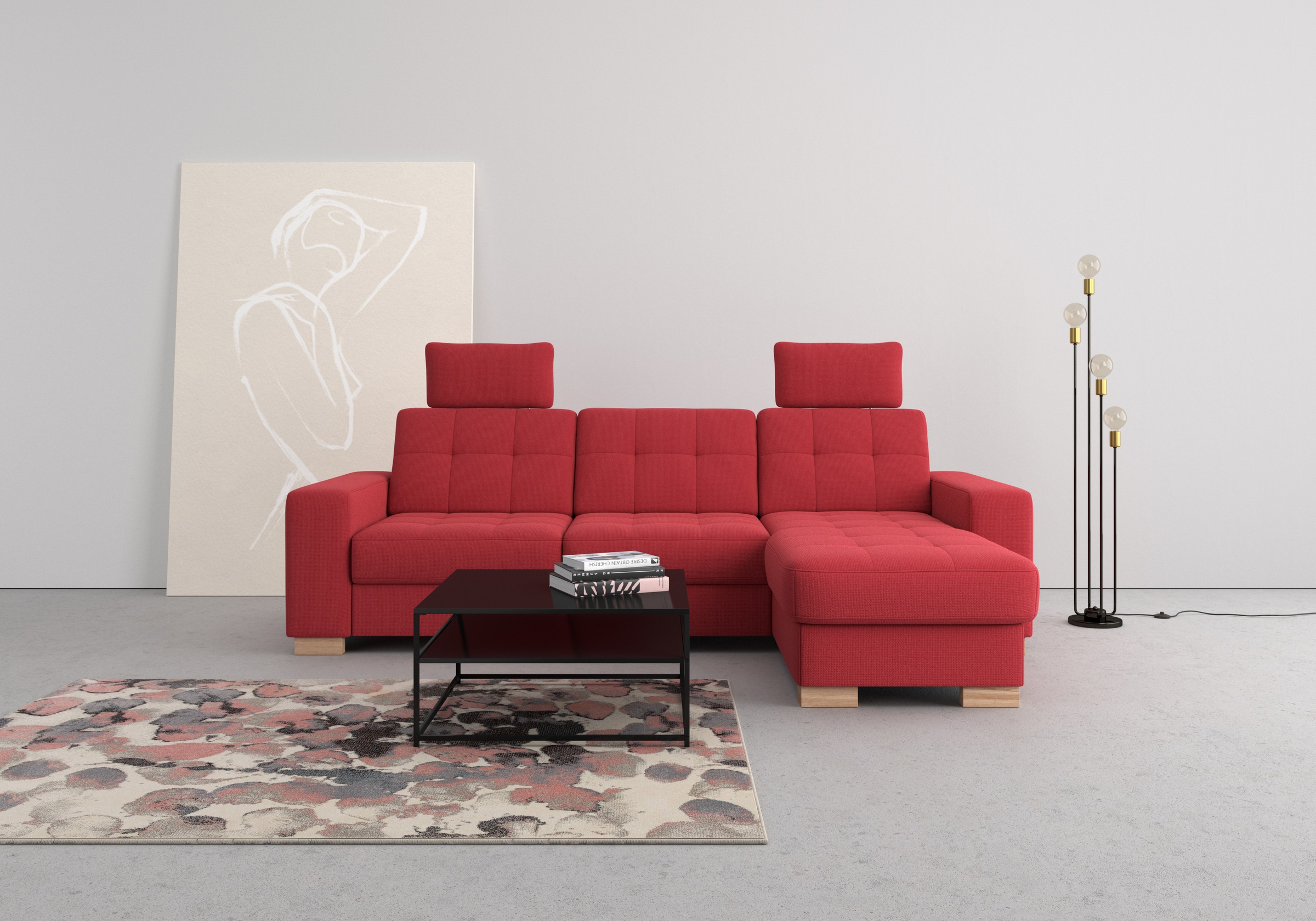 sit&more Ecksofa "Quincy L-Form", wahlweise mit Bettfunktion und Bettkasten günstig online kaufen