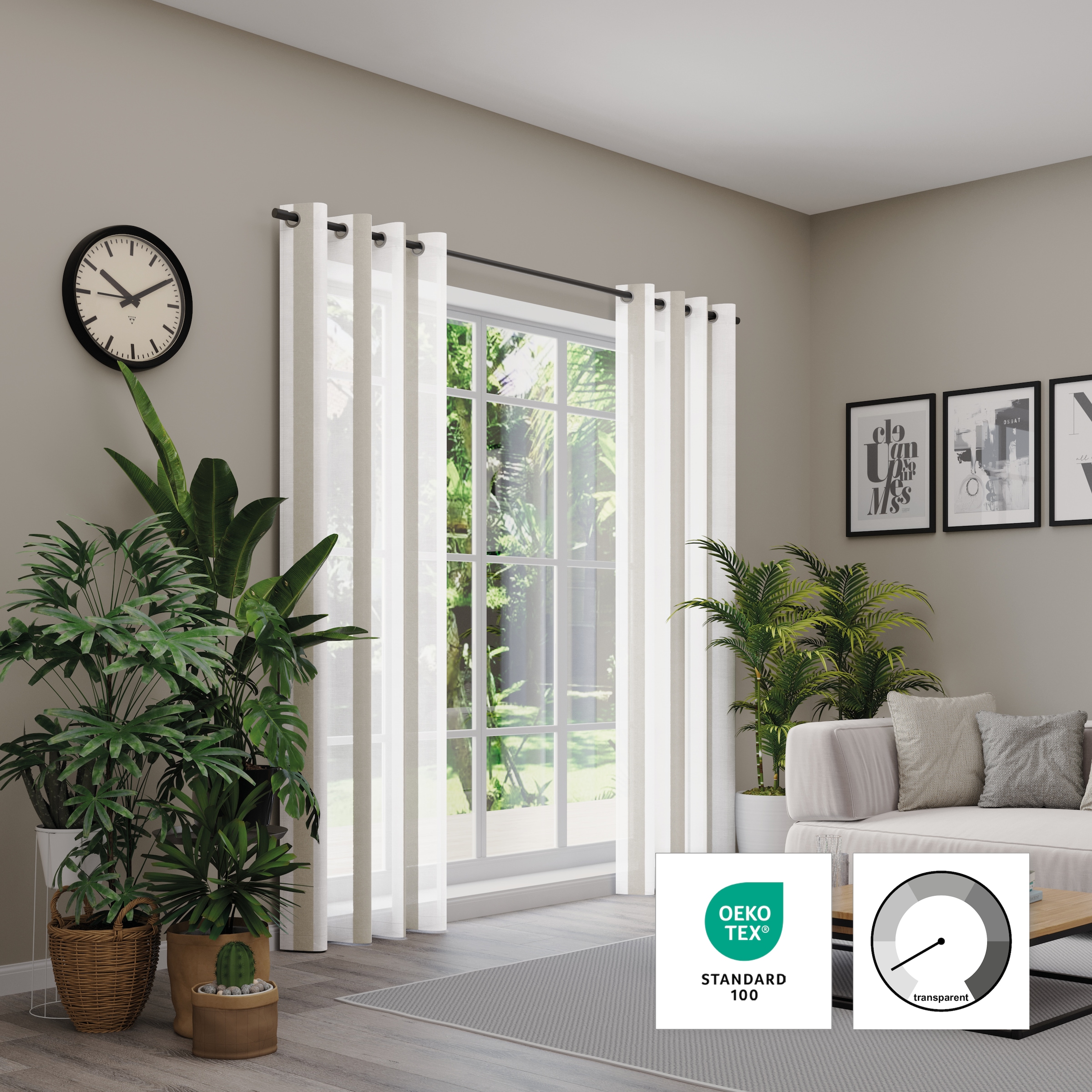 Neutex for you Vorhang "ALASSIO" Ösen 1 Stk. tlg. Längssteifen mit Glanzeff günstig online kaufen