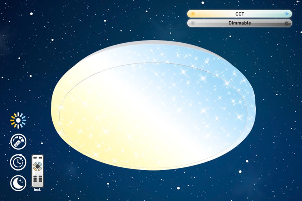BRILONER LEUCHTEN LED Deckenleuchte "Star", weiß, Leuchten, LED Sternenhimmel