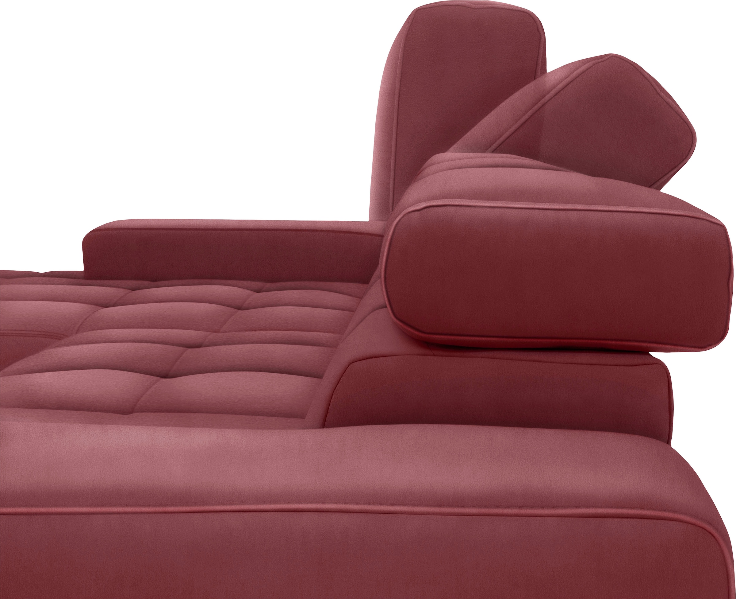 DOMO collection 2,5-Sitzer »Cunelli zeitlos und elegant, moderne Sitznähte als Designelement,«, wahlweise mit 6-fach verstellbaren Kopfteilen, fester Sitzkomfort