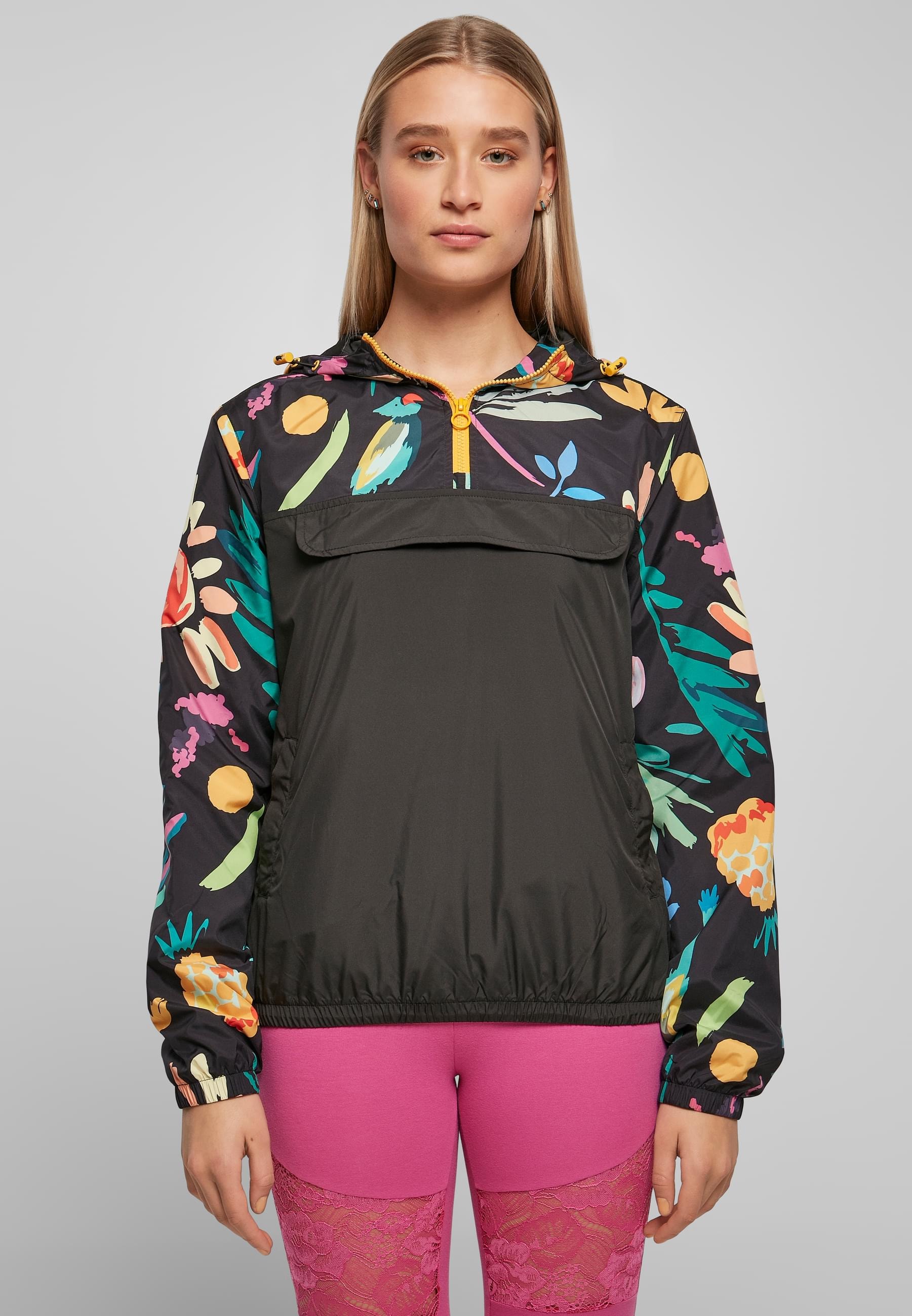 URBAN CLASSICS Allwetterjacke »Urban Classics Damen Ladies Mixed Pull Over Jacket«, (1 St.), mit Kapuze