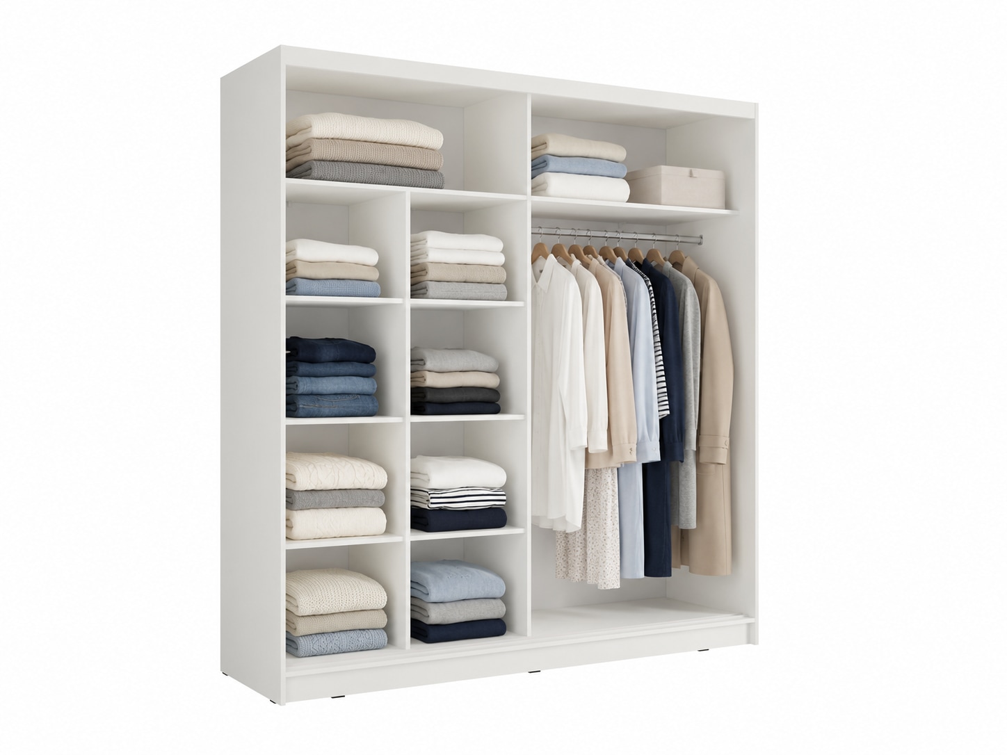 Home affaire Kleiderschrank »VILLEFRANCHE modern mit viel Stauraum, Fächer & Kleiderstange, Spiegel« Garderobe in 3 Breiten (155, 205, 248 cm), erhältlich in 3 Farben