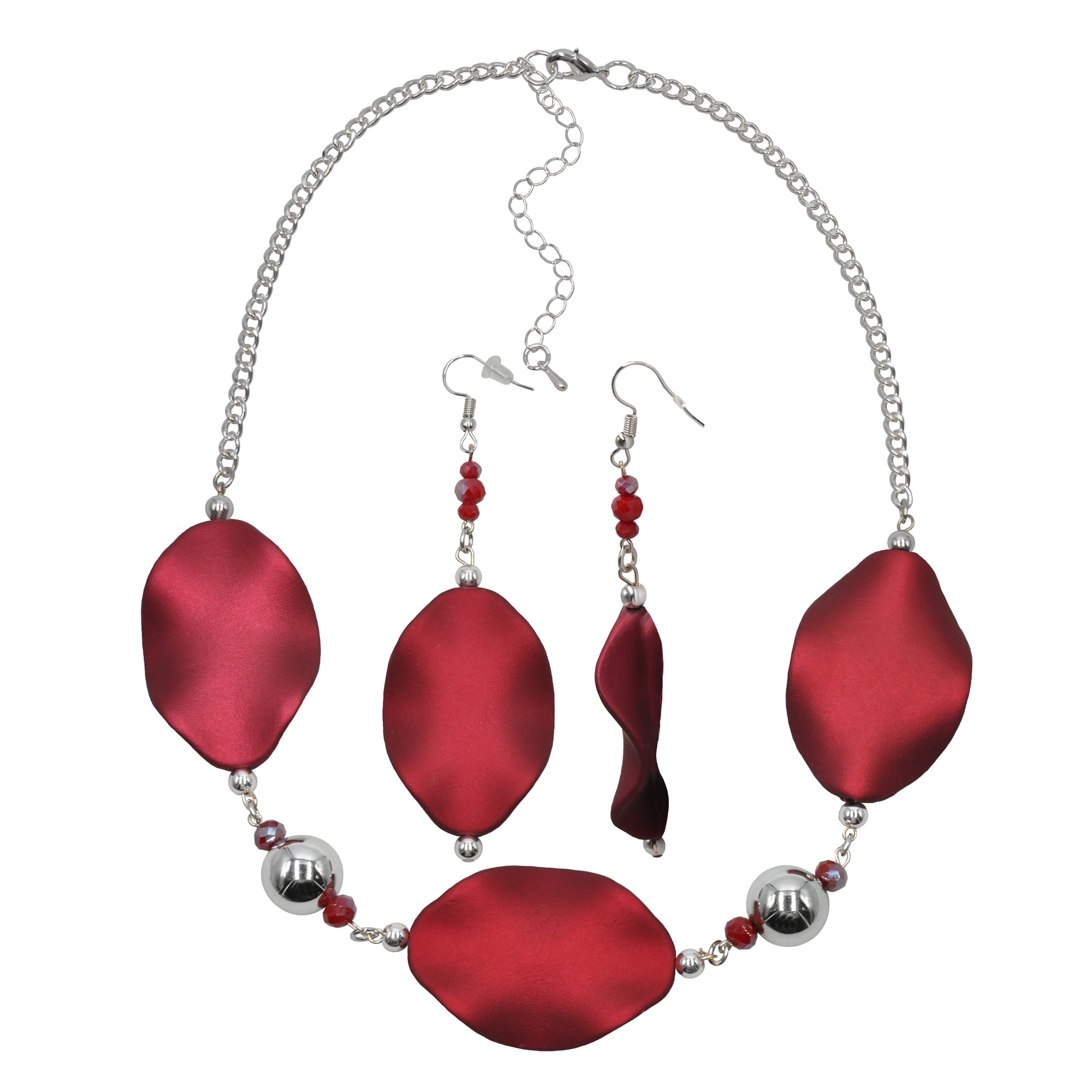 Steuer Paar Ohrhänger "Metall glanz Glasstein bordeaux rot" günstig online kaufen