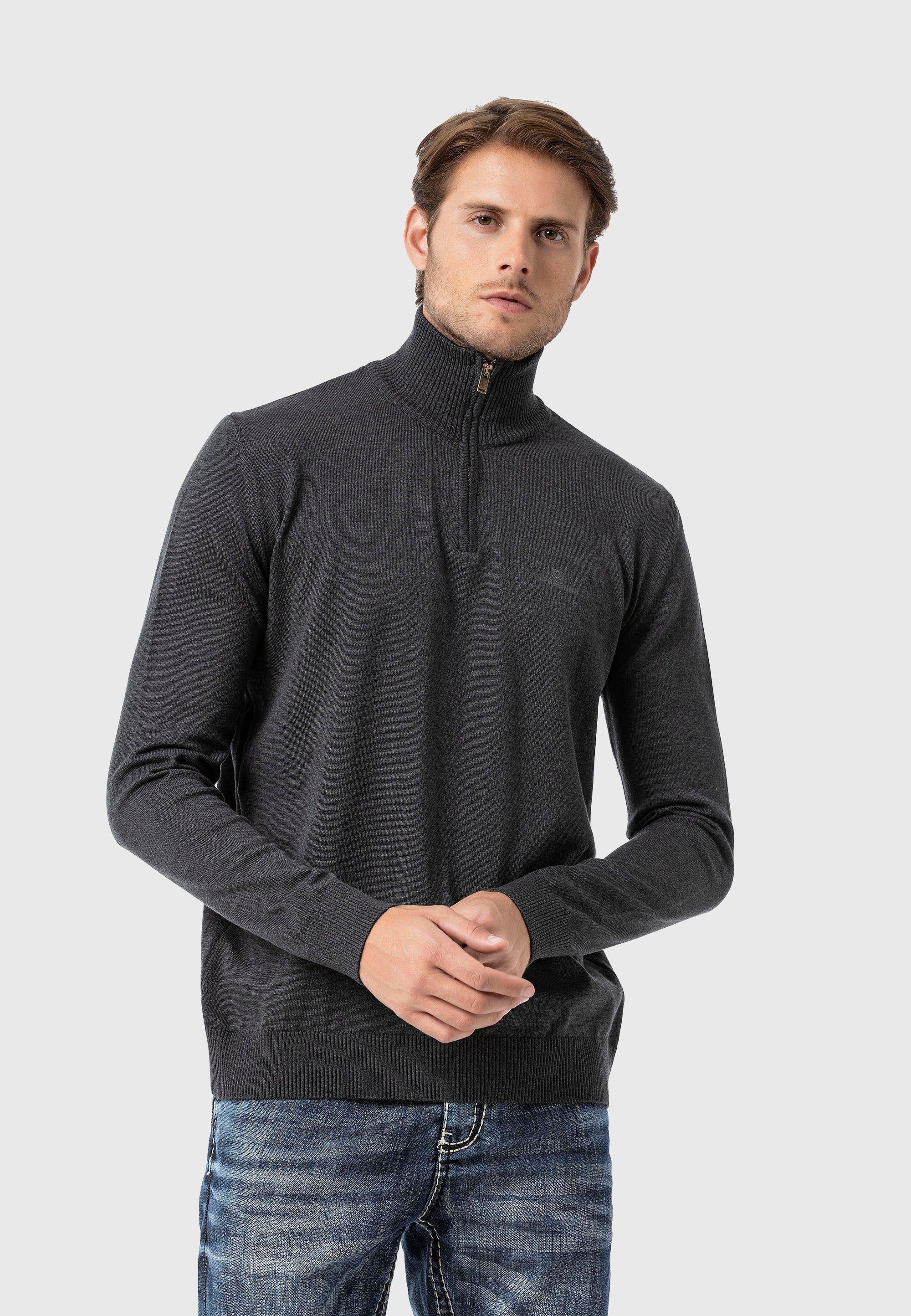 Cipo & Baxx Troyer »Pullover«, mit Troyer-Kragen