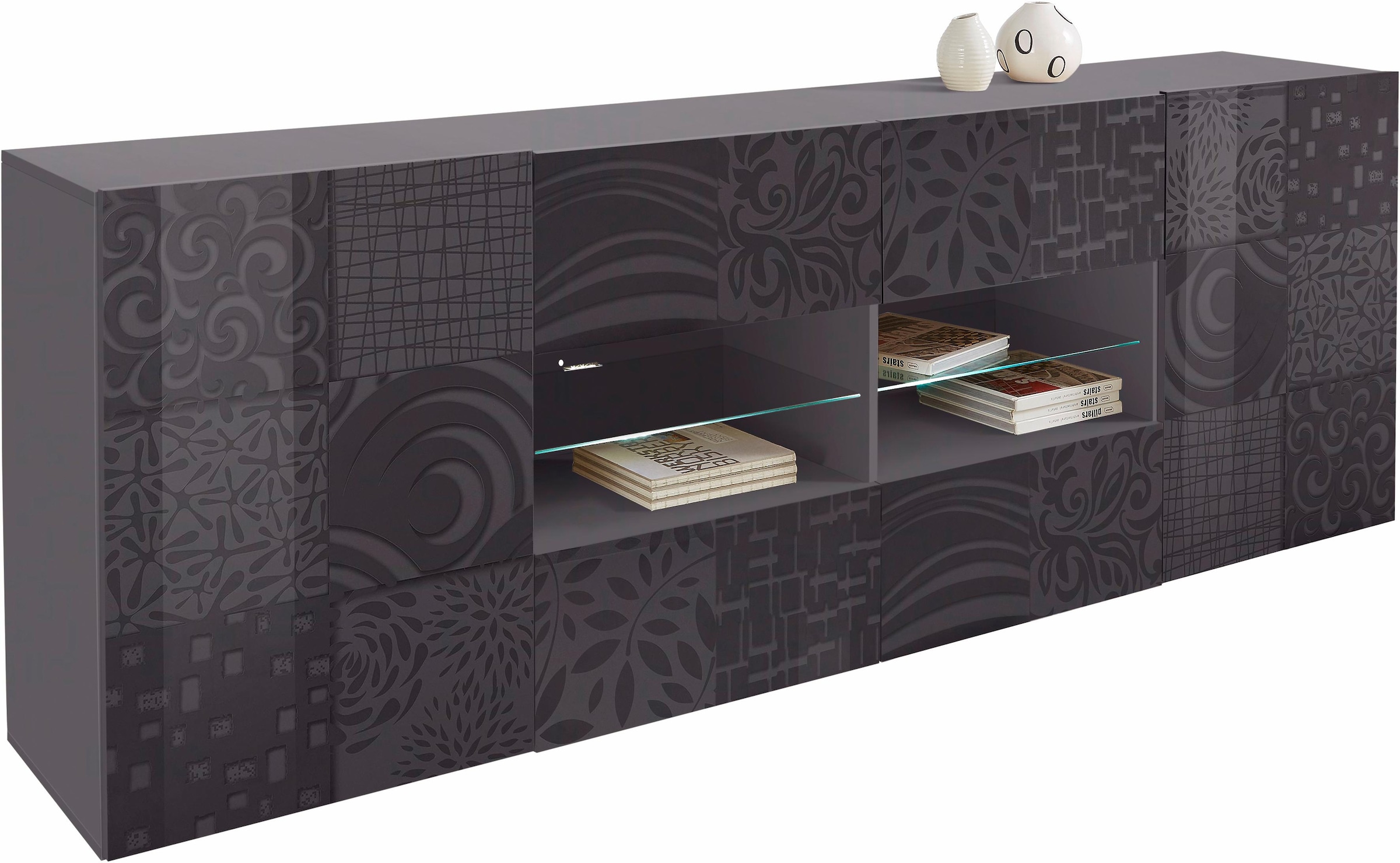 INOSIGN Sideboard "Miro", Breite 241 cm mit dekorativem Siebdruck