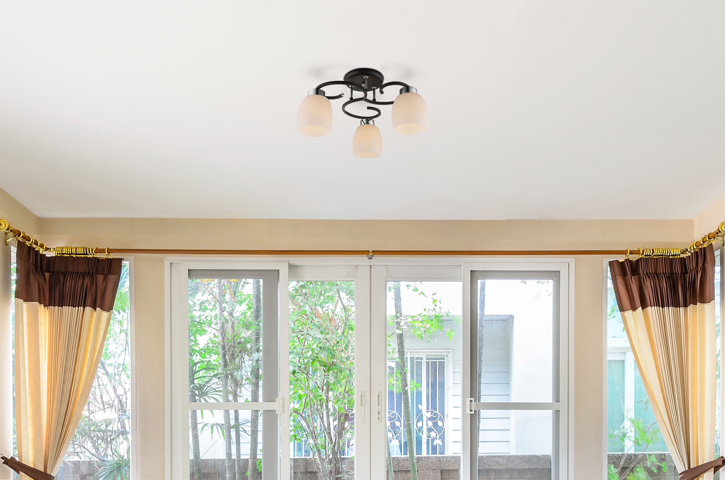 GLOBO LIGHTING Deckenleuchte »PESSOA IV«, Leuchtmittel E27 | ohne Leuchtmittel, Deckenlampe/Glas opal/ ø: 480mm/Wohnzimmer/Flur