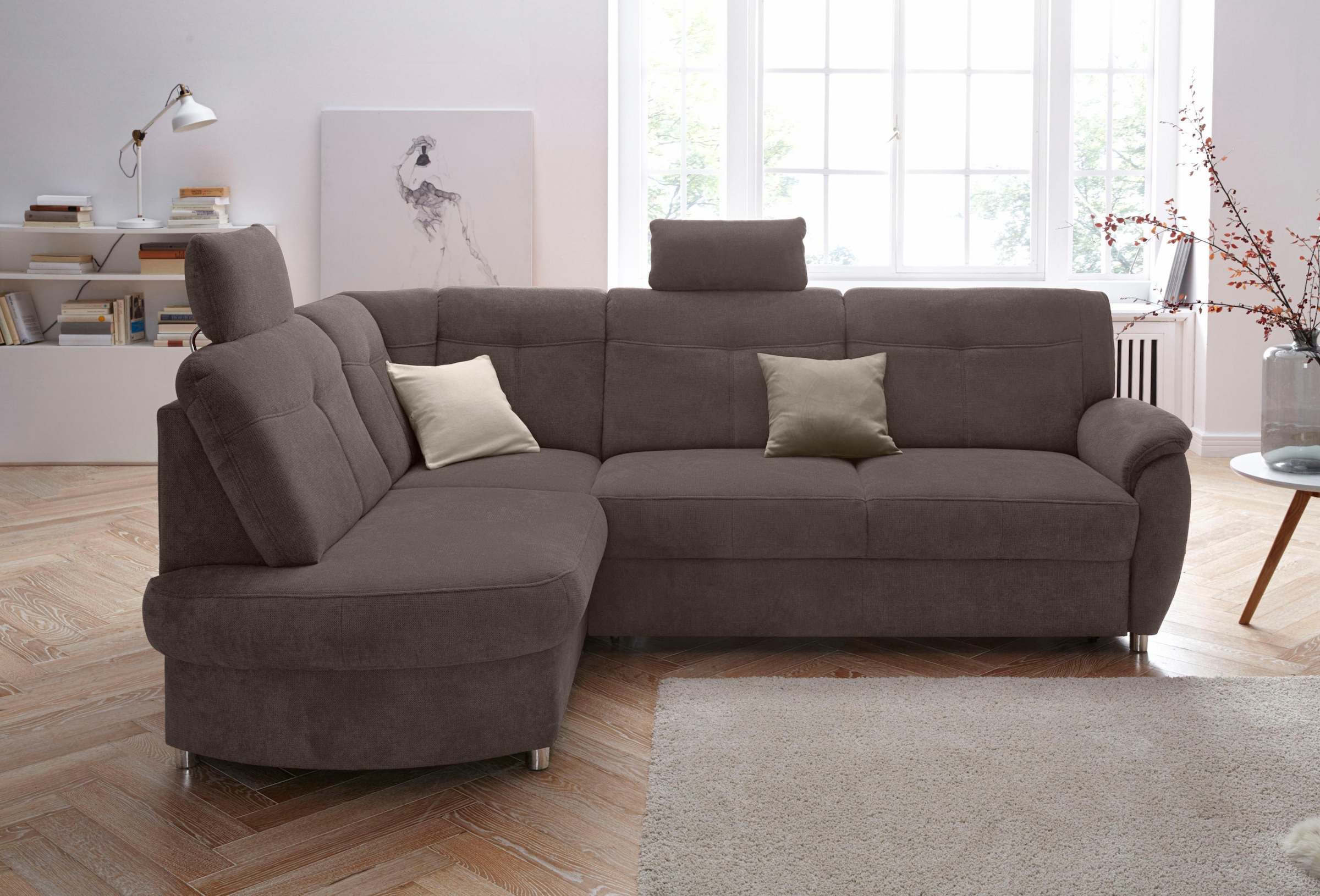 sit&more Ecksofa »Sonoma L-Form«, wahlweise mit Bettfunktion und Bettkasten