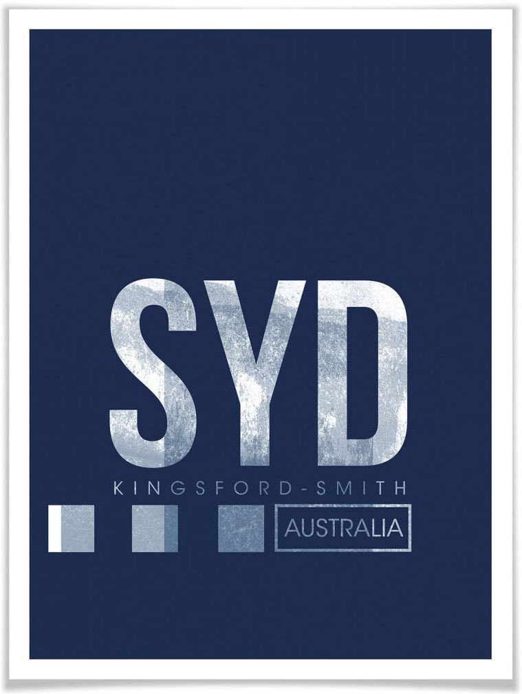 Flughafen Sydney«, Bild, Wandbild, BAUR St.), | Flughafen, Poster Wall-Art »Wandbild Poster, SYD (1 Wandposter kaufen