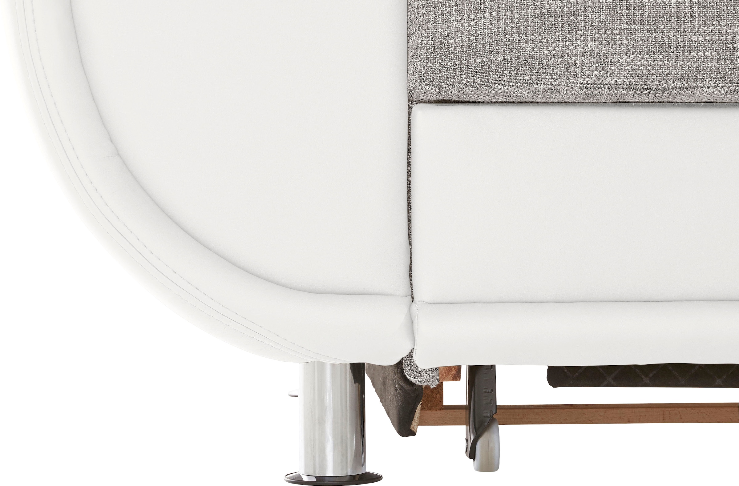 TRENDMANUFAKTUR Ecksofa »Rondo 3, zeitlos und bequem, Materialmix, breite Armlehnen, L-Form«, wahlweise mit Federkern für mehr Komfort, wahlweise mit Bettfunktion