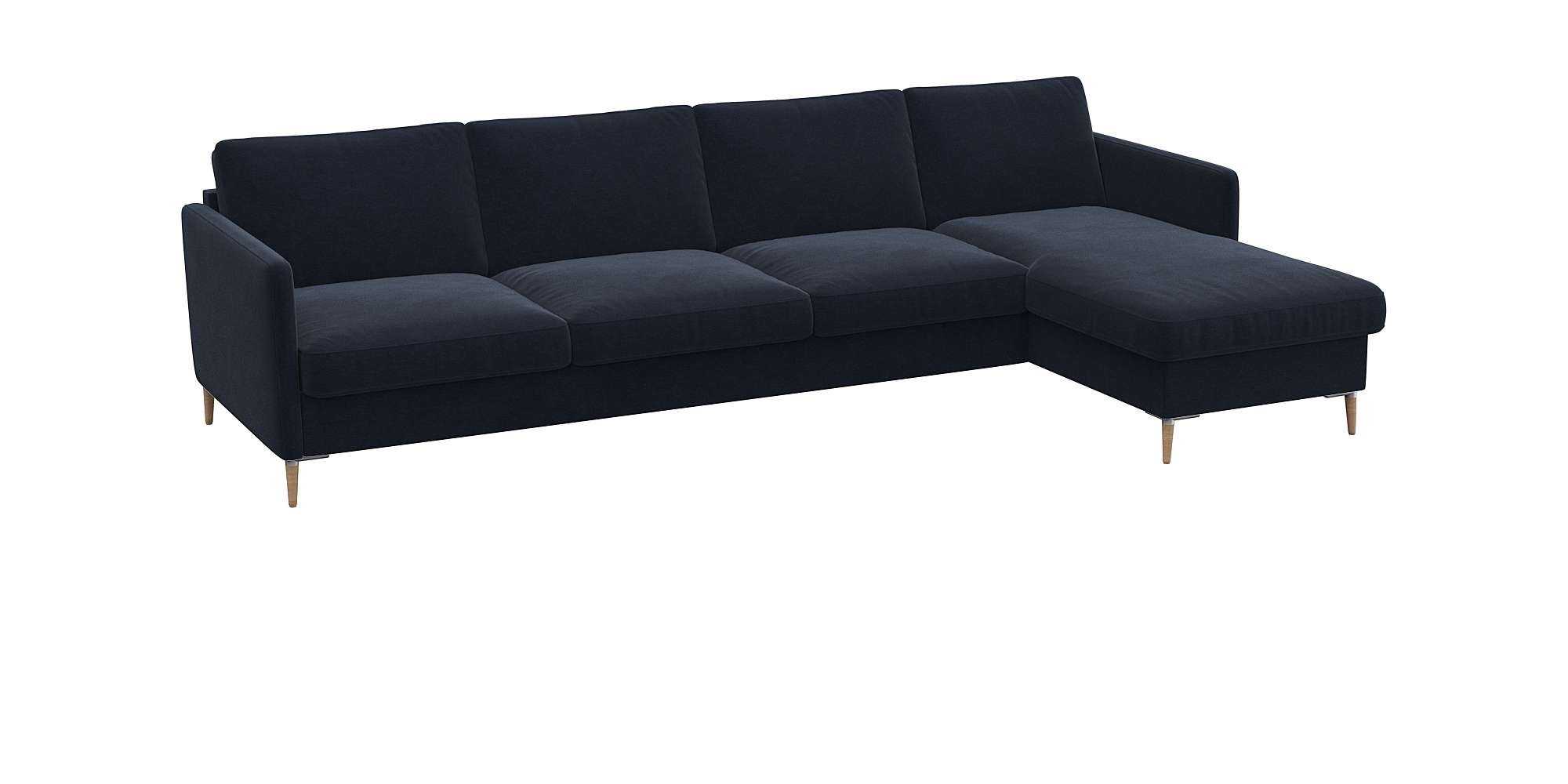 FLEXLUX Ecksofa »Fiore, L-Form, bequem und komfortabel durch hochwertigem Sitzaufbau«, schmale Armlehnen, Kaltschaum, Füße Alu+ Eiche