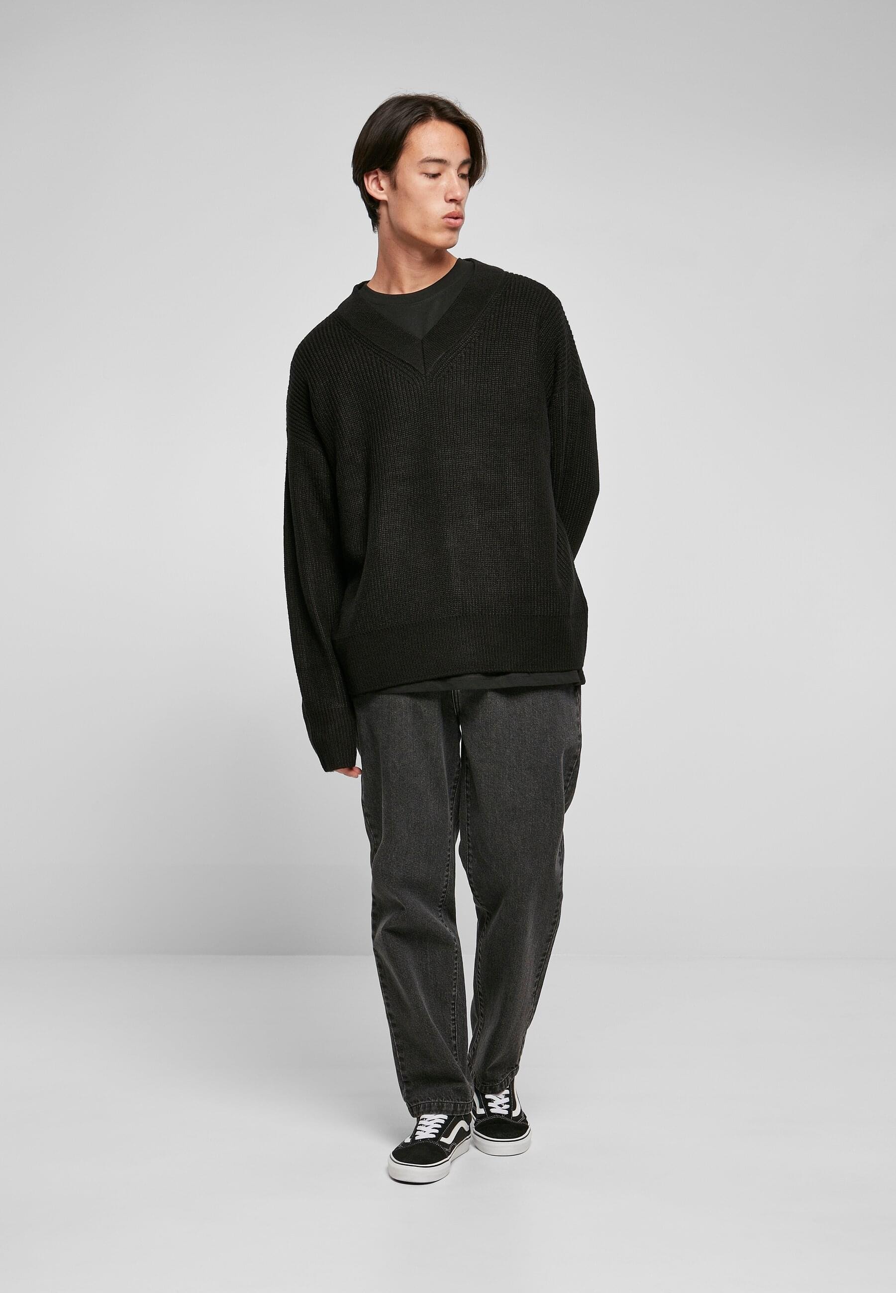 URBAN CLASSICS Strickpullover »Urban Classics Herren V-Neck Cardigan«, (1 tlg.)