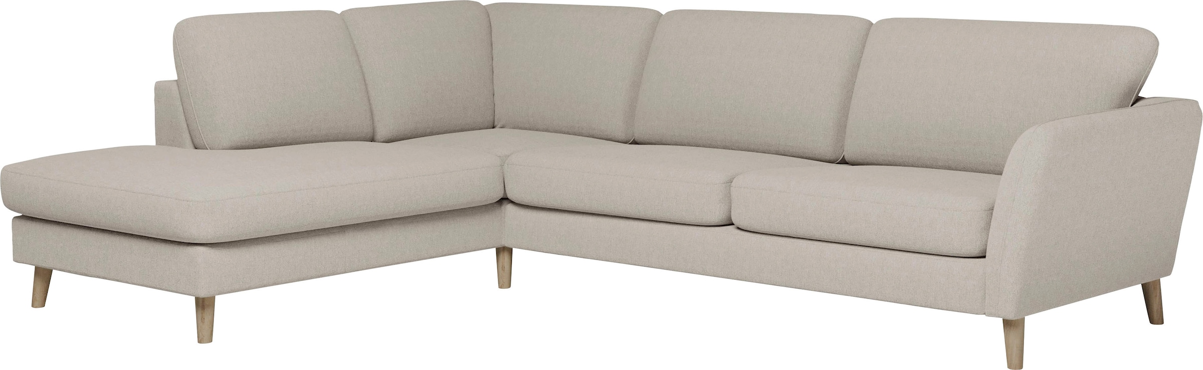 Home affaire Ecksofa »MARSEILLE 278/202 cm, L-Form, Ottom. rechts/links«, Massivholzbeine aus Eiche, in verschieden Bezügen und Farbvarianten