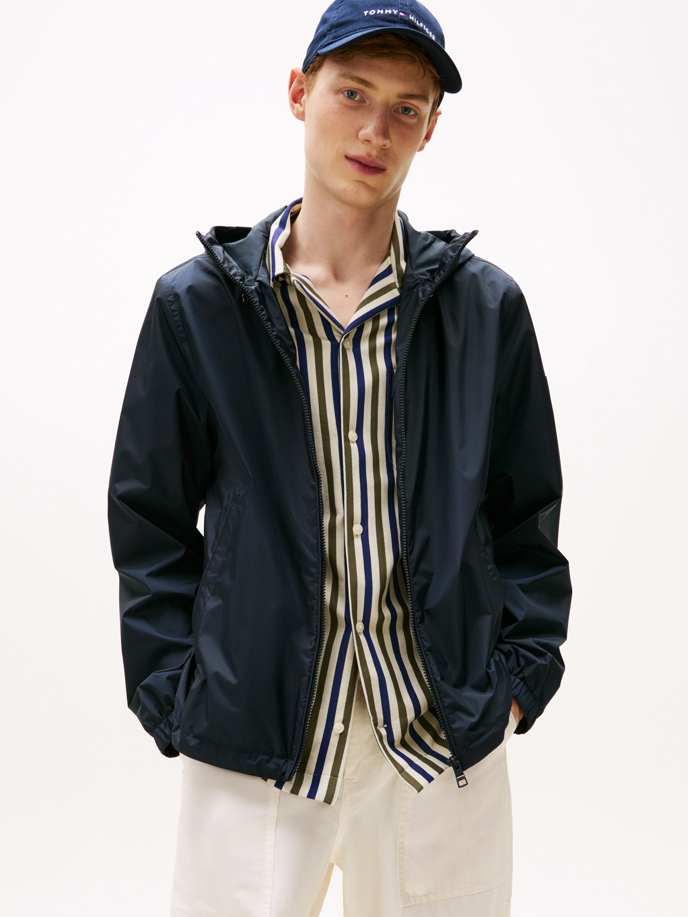 Tommy Hilfiger Blouson "RWB HOODED JACKET", mit Kapuze, elastische Bündchen günstig online kaufen