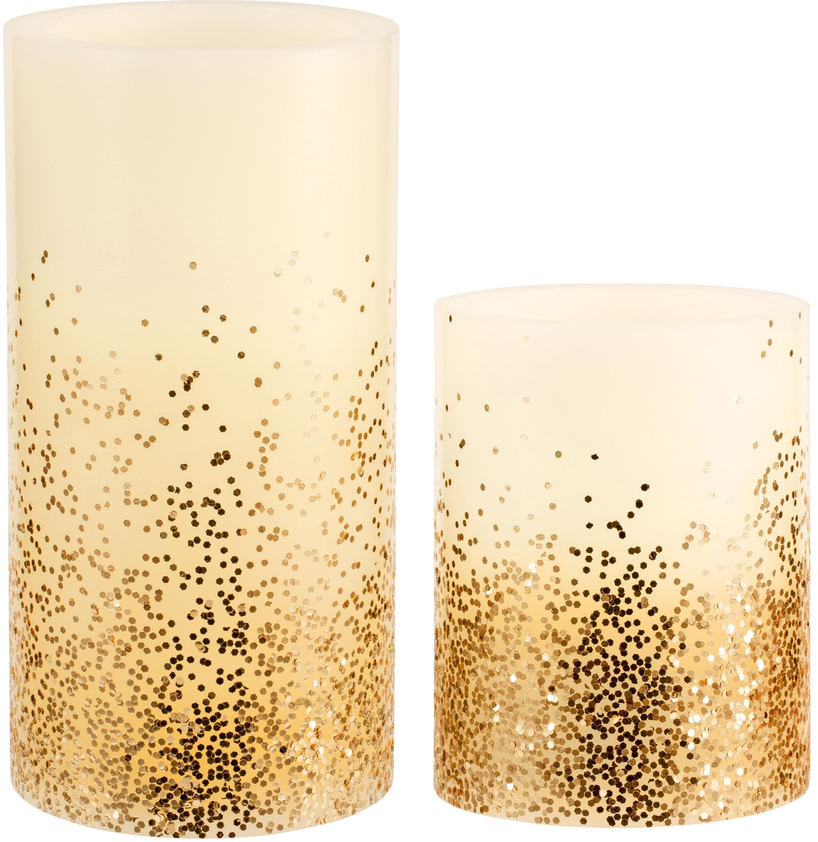 bestellen Glitter«, gold Wachskerze, LED-Kerze BAUR Pauleen »Golden | elfenbein/Glitzer Timer,