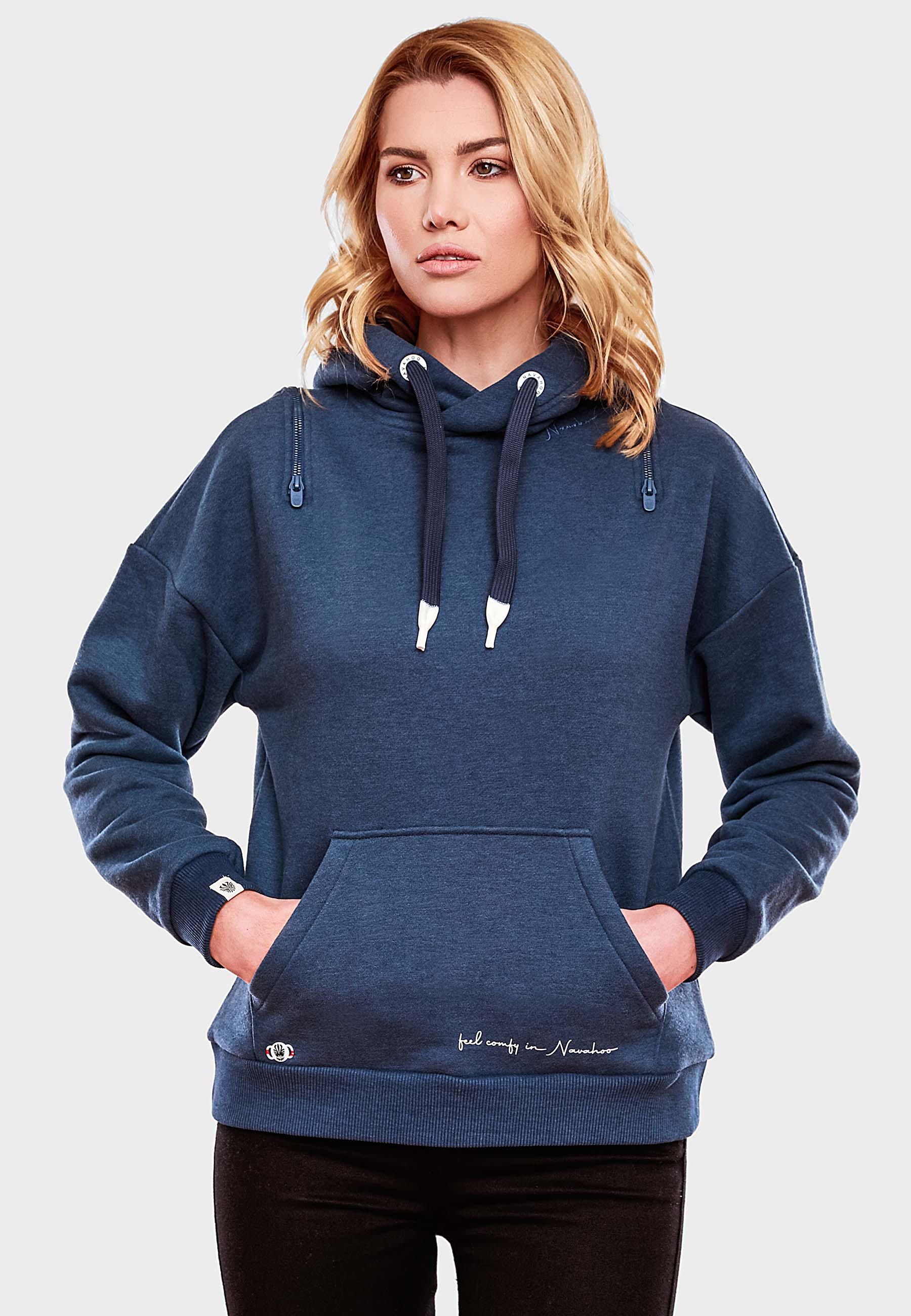 Navahoo Kapuzensweatshirt »Zuckerbärchen«, Kuscheliger Hoodie mit breiten Tunnelzugkordeln