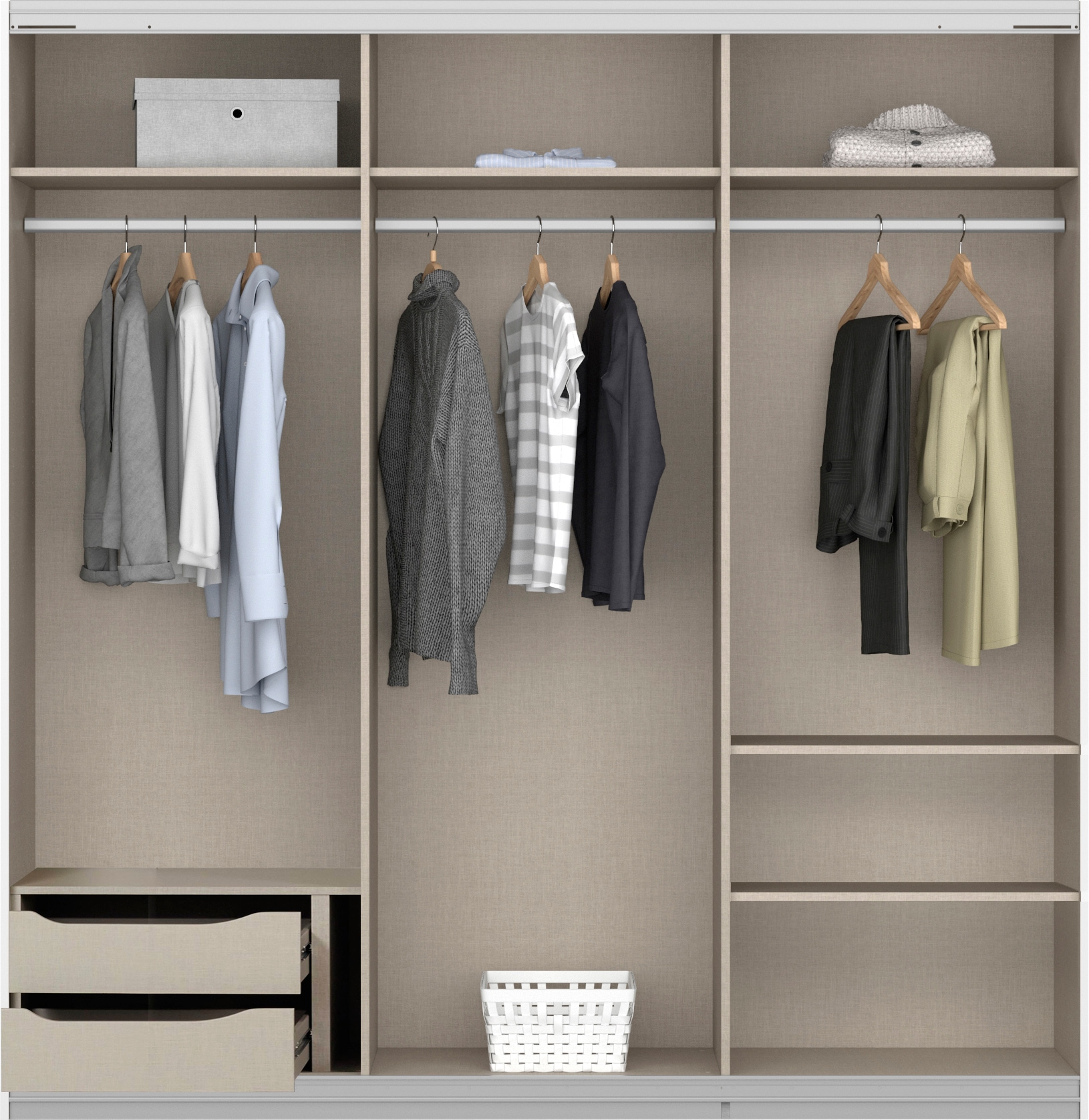 Thumbnail - rauch Schwebetürenschrank "Kleiderschrank Schrank Garderobe Wäscheschrank Ankleide ORACLE" Breiten 203/271/315/360 cm Hö...