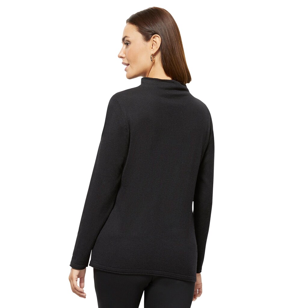Damenmode Pullover Casual Looks Strickpullover »Pullover« schwarz-sand-bedruckt Damenmode Pullover Casual Looks Strickpullover »Pullover« schwarz-sand-bedruckt