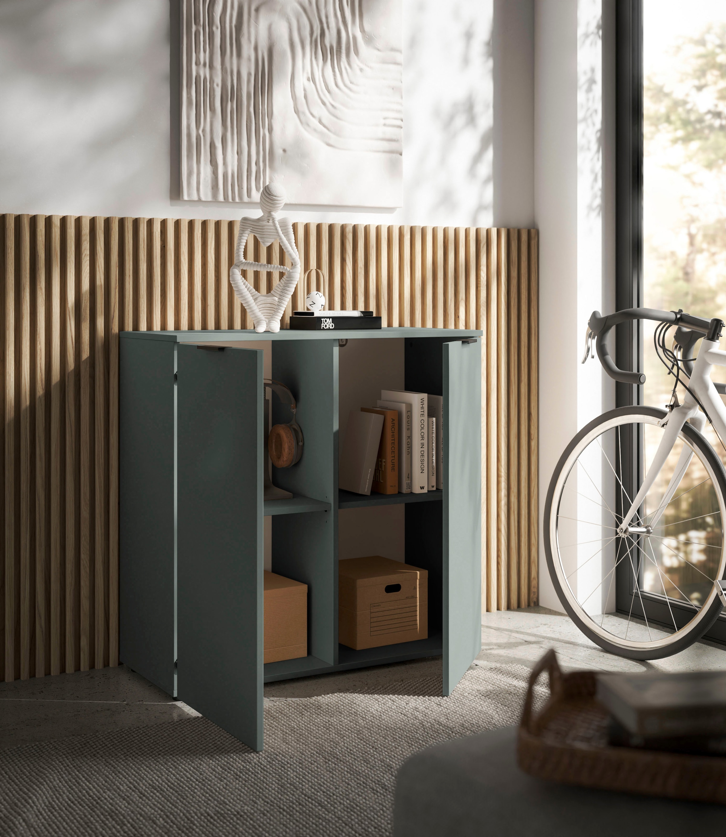 HBZ Sideboard »Linz Kommode, BxHxT 90x90x40cm«, (1 St.), Breite 90cm,Lip-Griff,Melaminbeschichtung