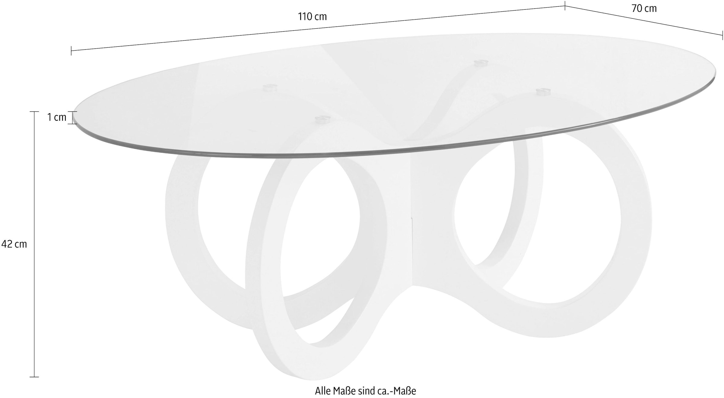 INOSIGN Couchtisch, in ovaler Form, elegant