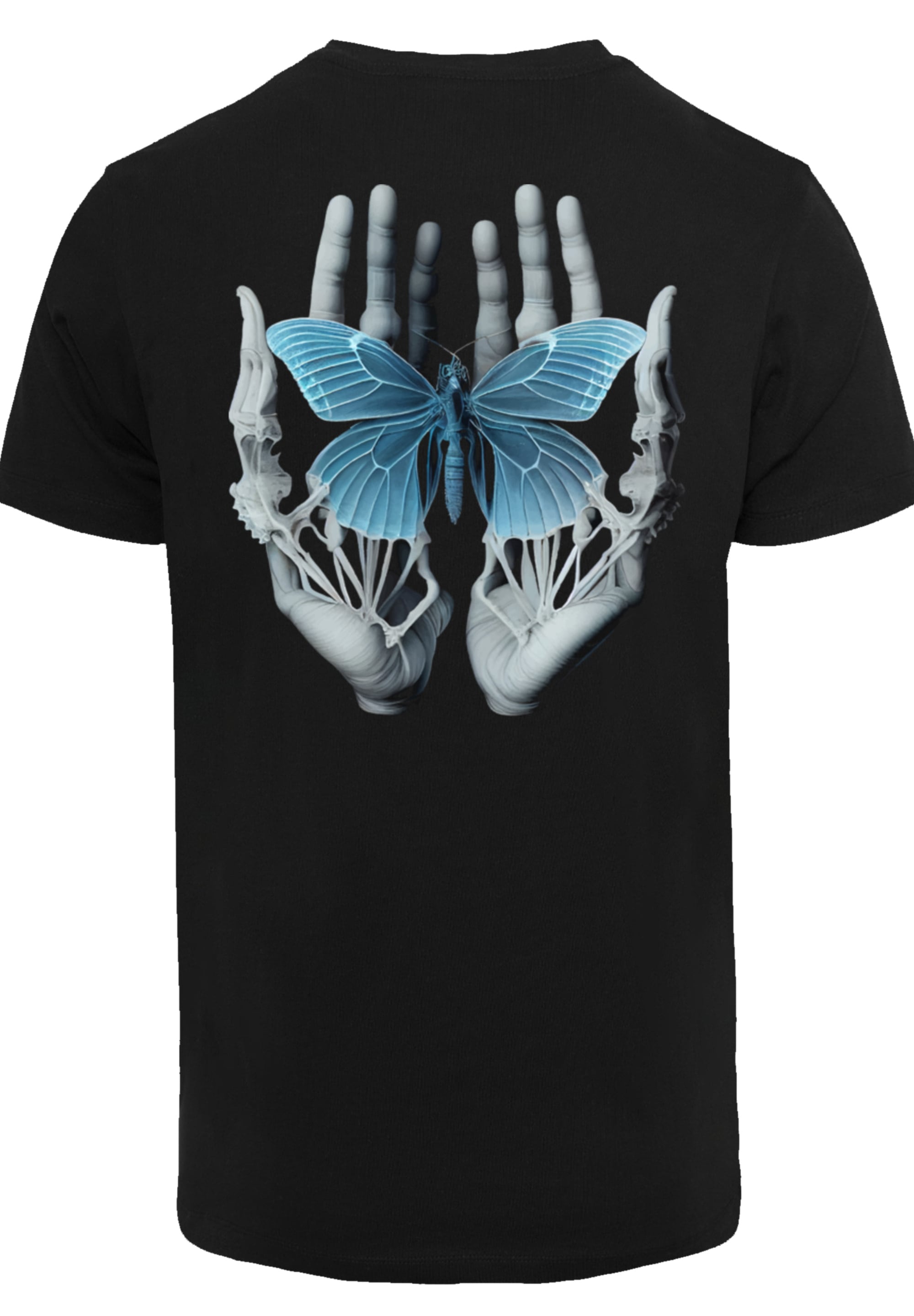 F4NT4STIC T-Shirt »Skelett Hände Schmetterling«, Premium Qualität