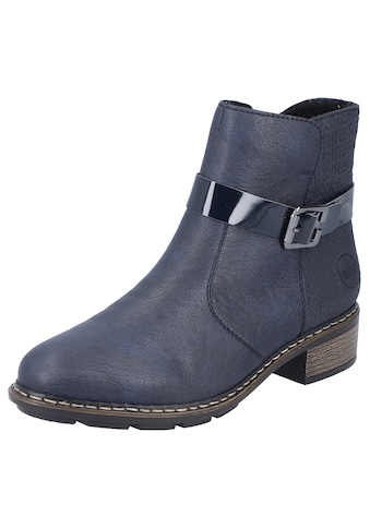 Stiefelette, mit Zierriemchen aus Lackmaterial