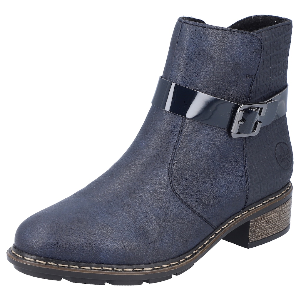 Rieker Stiefelette, mit Zierriemchen aus Lackmaterial