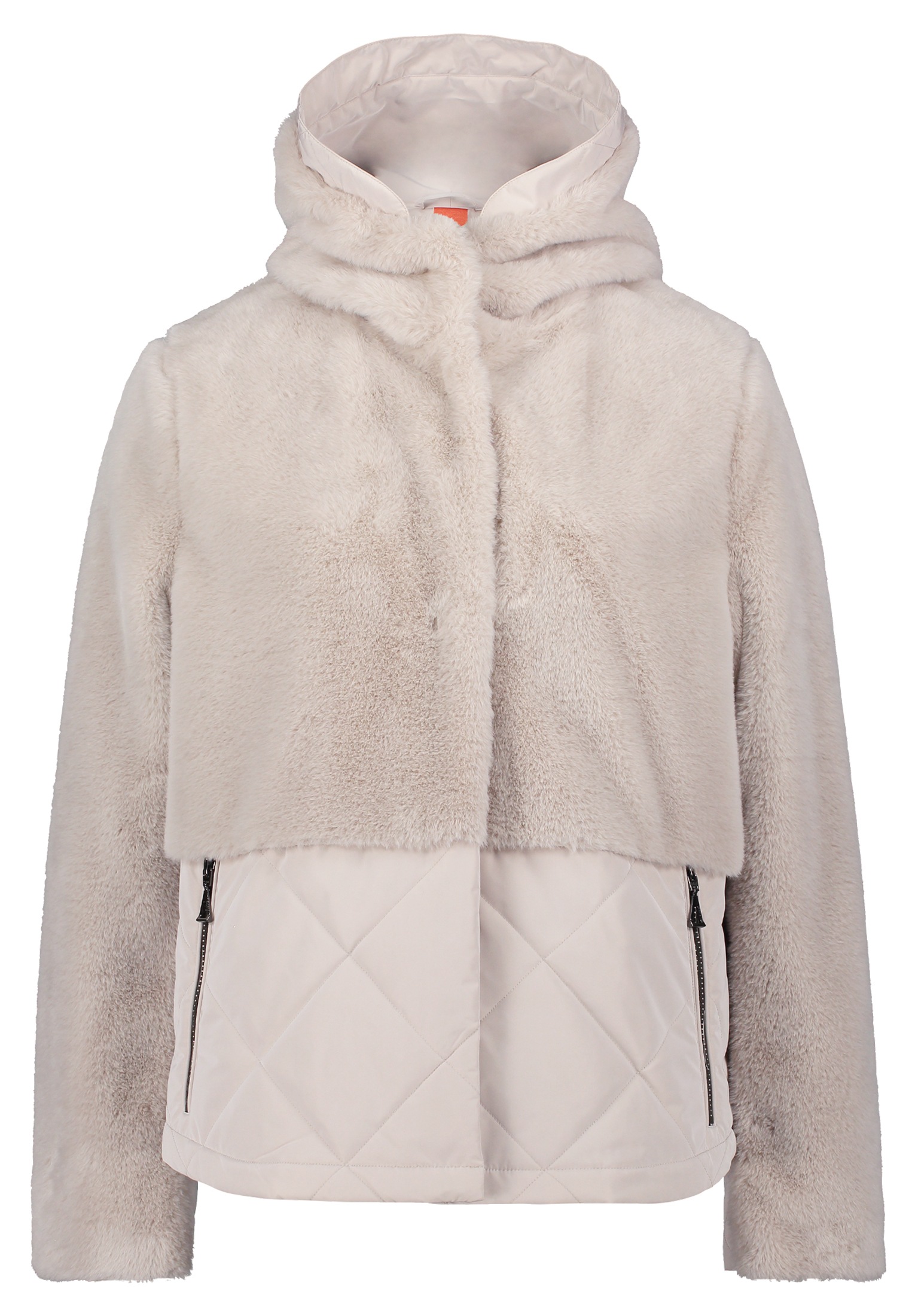 Amber & June Plüschjacke "Amber & June Damen Plüschjacke mit Kapuze", mit K günstig online kaufen