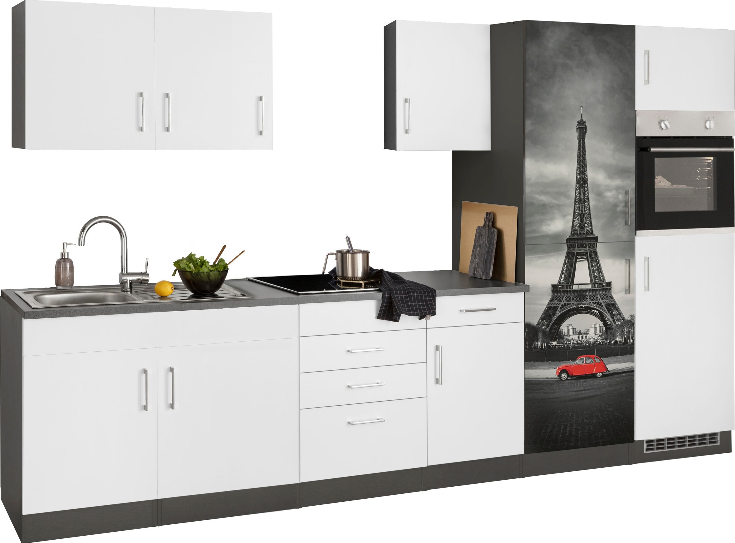 Thumbnail - KOCHSTATION Küchenzeile "KS-Paris – Küchen mit einzigartigen Fotomotiven auf den Fronten" Breite 330 cm, wahlweise mit E...