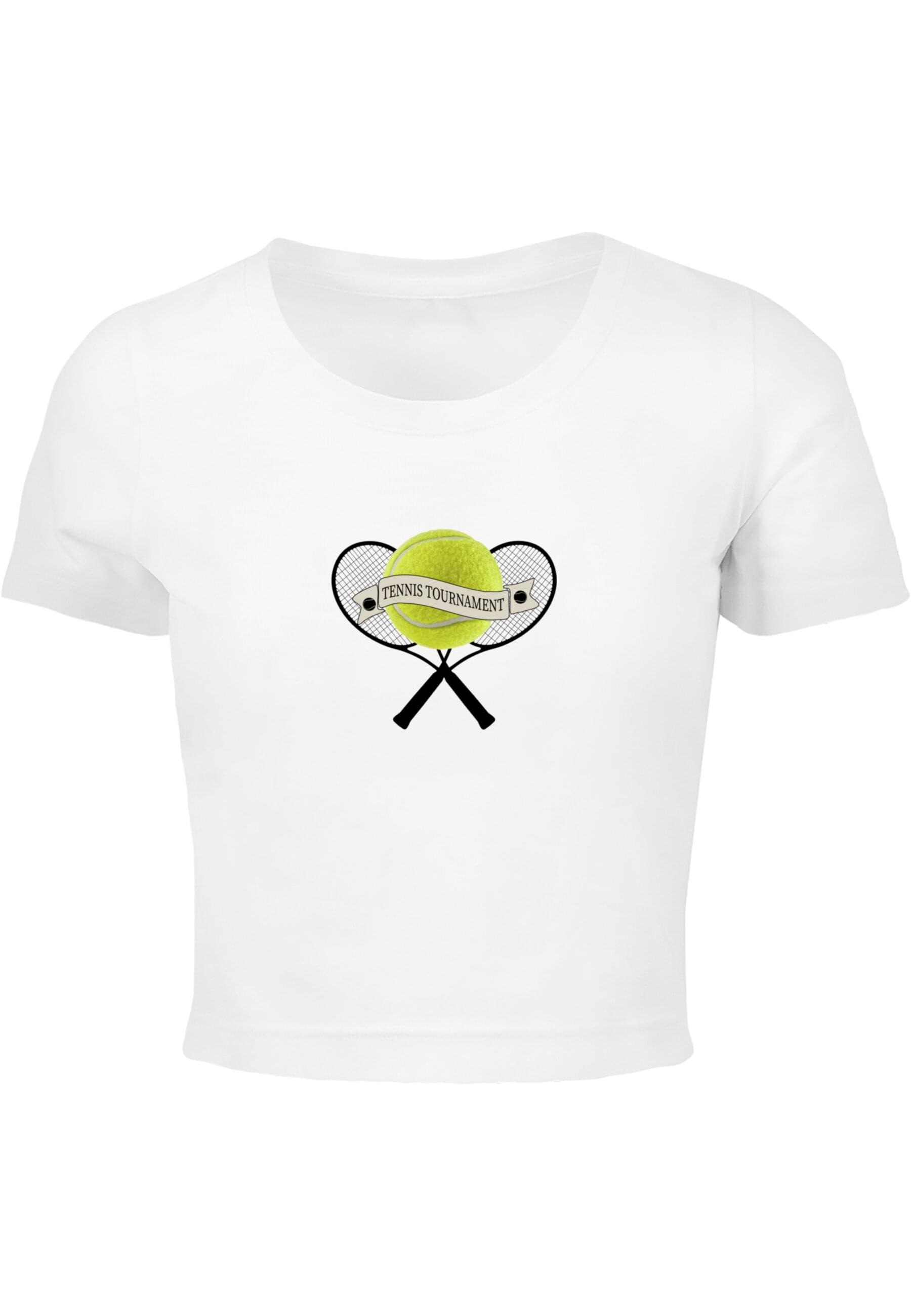 Merchcode T-Shirt »Merchcode Damen Ladies Tennis Tournament Cropped Tee«, (1 tlg.)