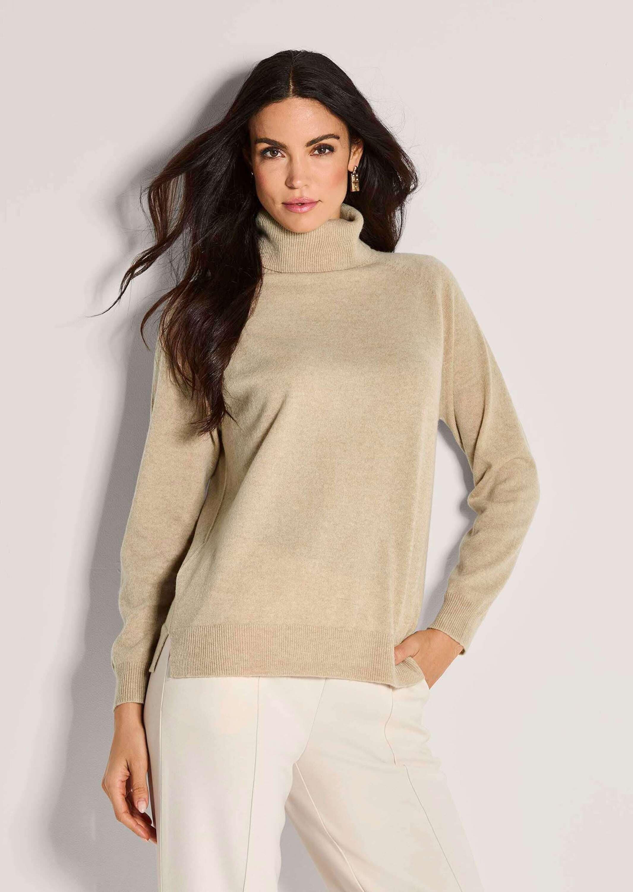 MADELEINE Rollkragenpullover »Kaschmirpullover Rollkragenpullover mit Rippstrick-Details« Aus Good-Cashmere