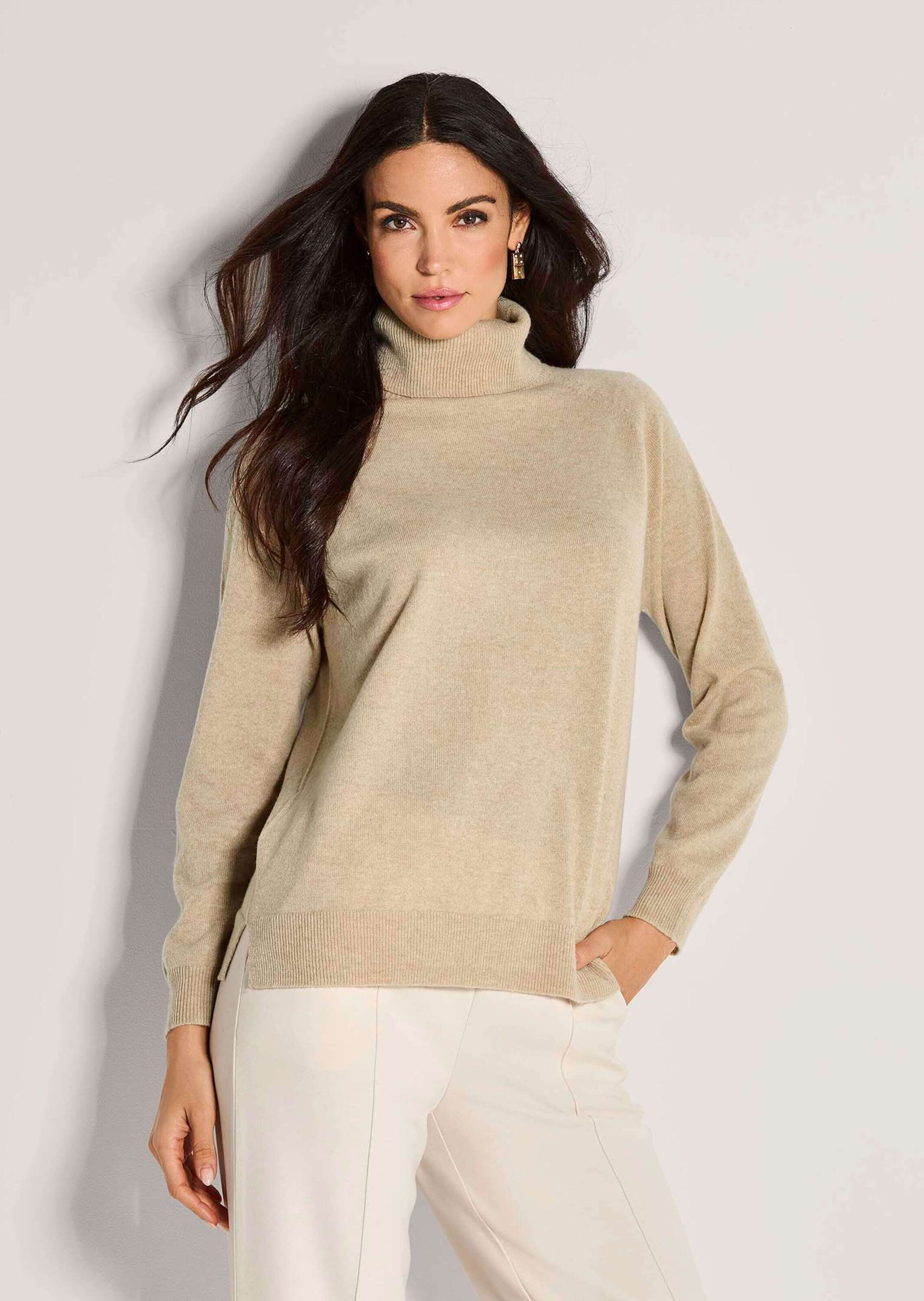 Thumbnail - MADELEINE Rollkragenpullover "Kaschmirpullover Rollkragenpullover mit Rippstrick-Details" Aus Good-Cashmere