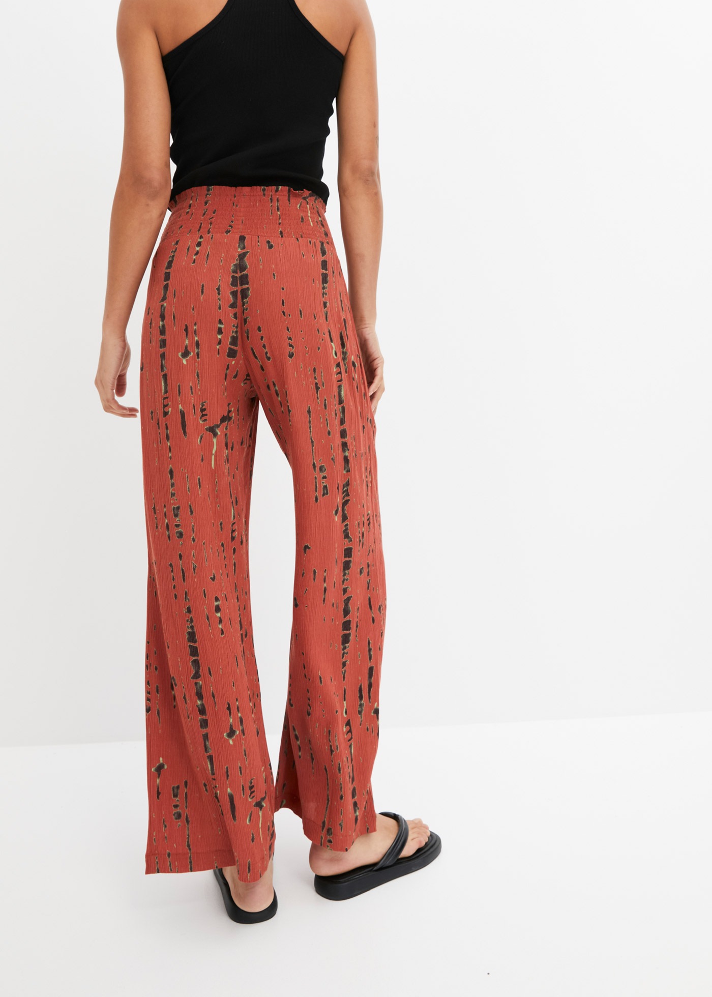 bonprix Palazzohose aus Viskose, mit Gummibund, lockere Passform, femininer günstig online kaufen