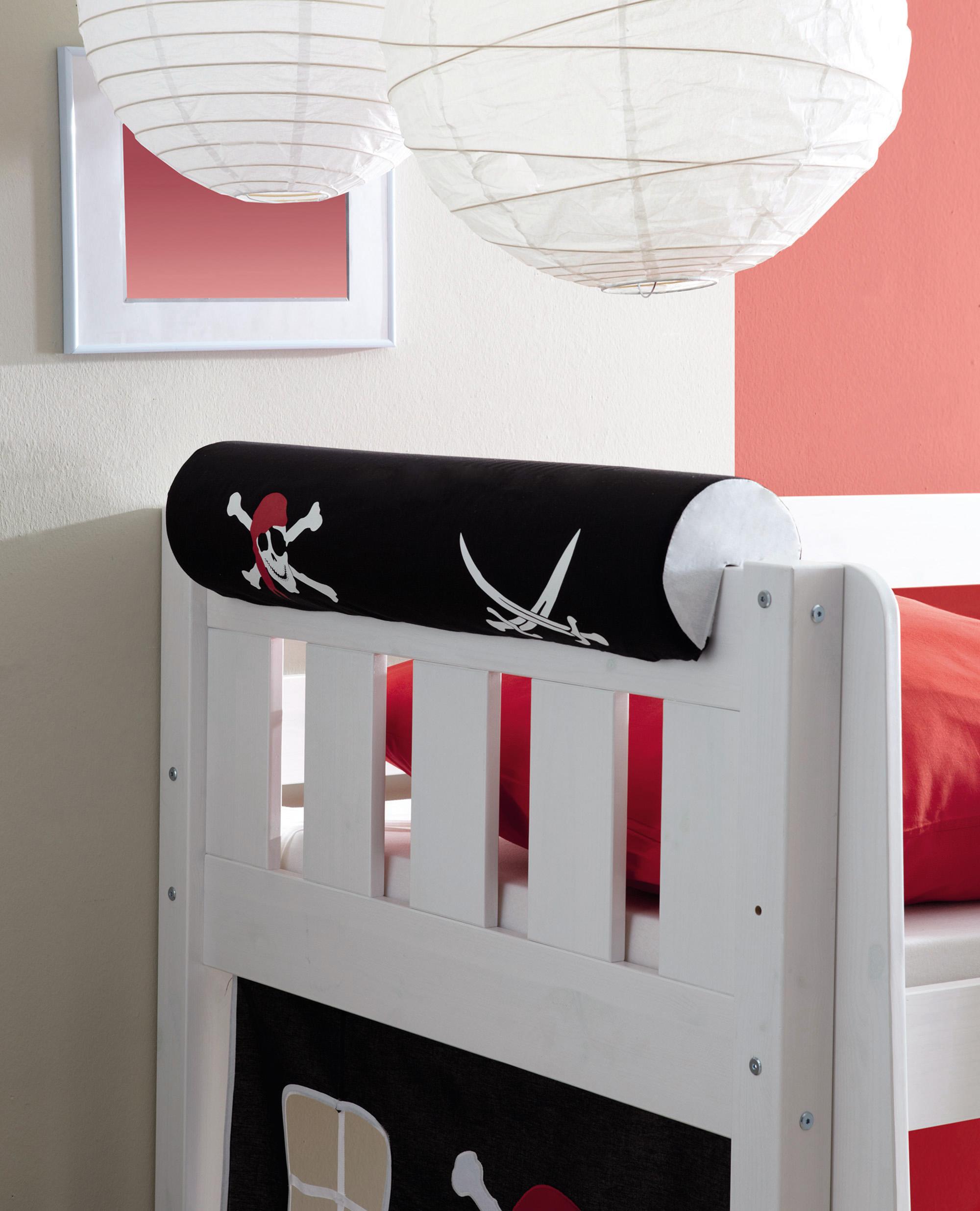 Nackenrolle TICAA, L:79cm Ø:16,5cm, schwarz-weiß, Baumwolle, Funktionskissen