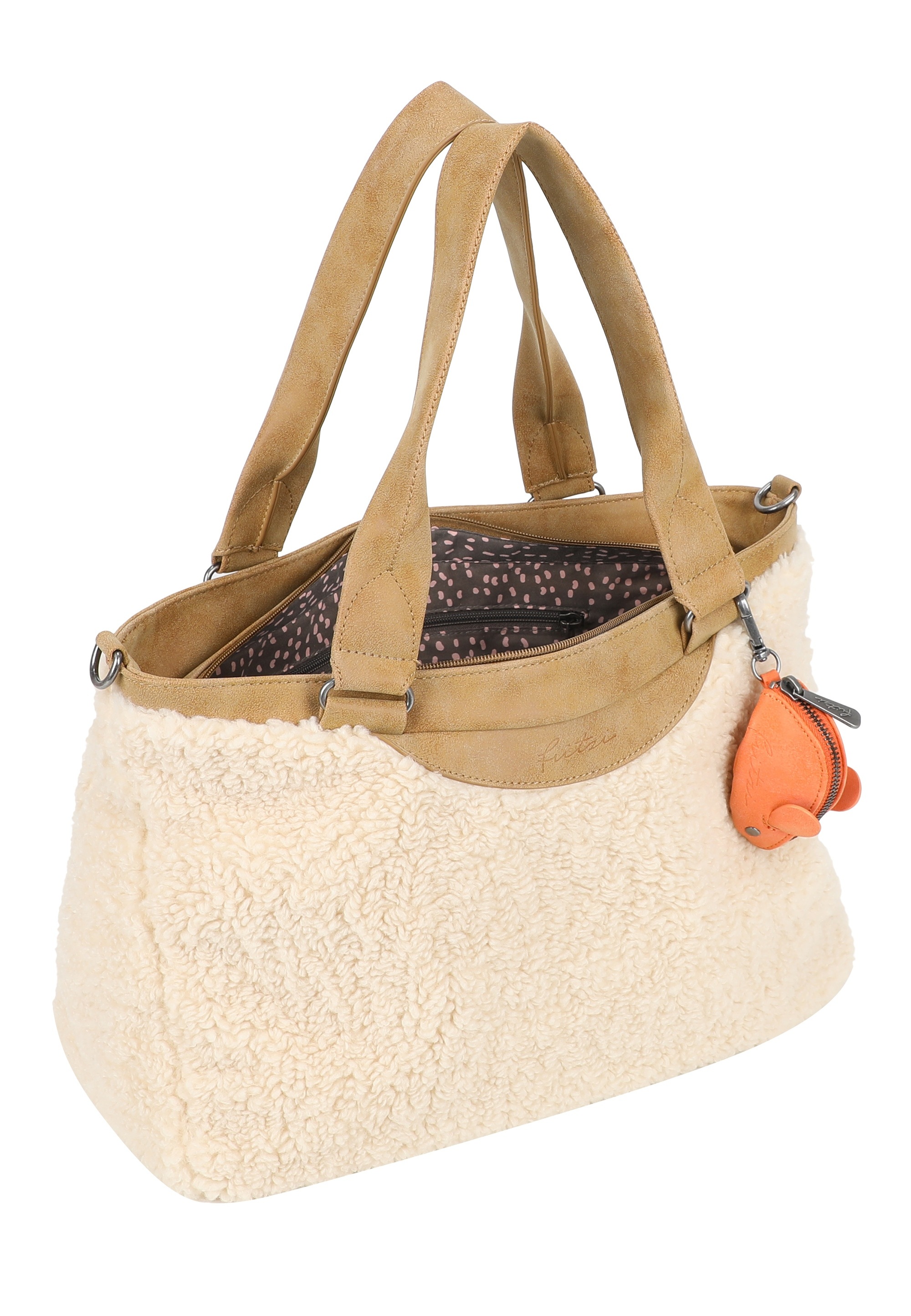 Fritzi aus Preußen Henkeltasche »Teddy Black«, aus kuscheligem, veganem Teddy-Material