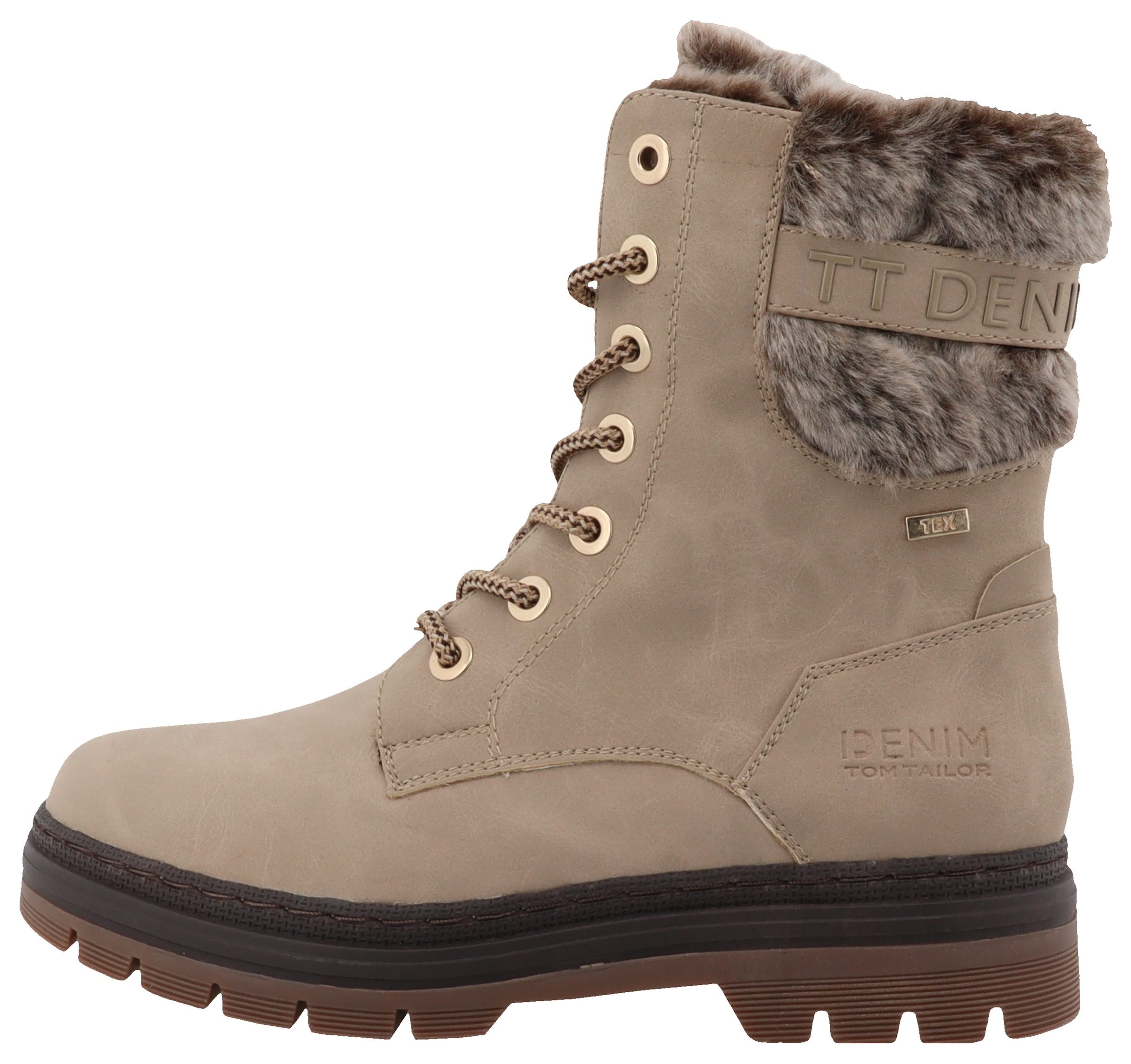 TOM TAILOR Winterboots, Winterstiefelette, Schnürboots mit Innenreißverschluss, bequeme Form