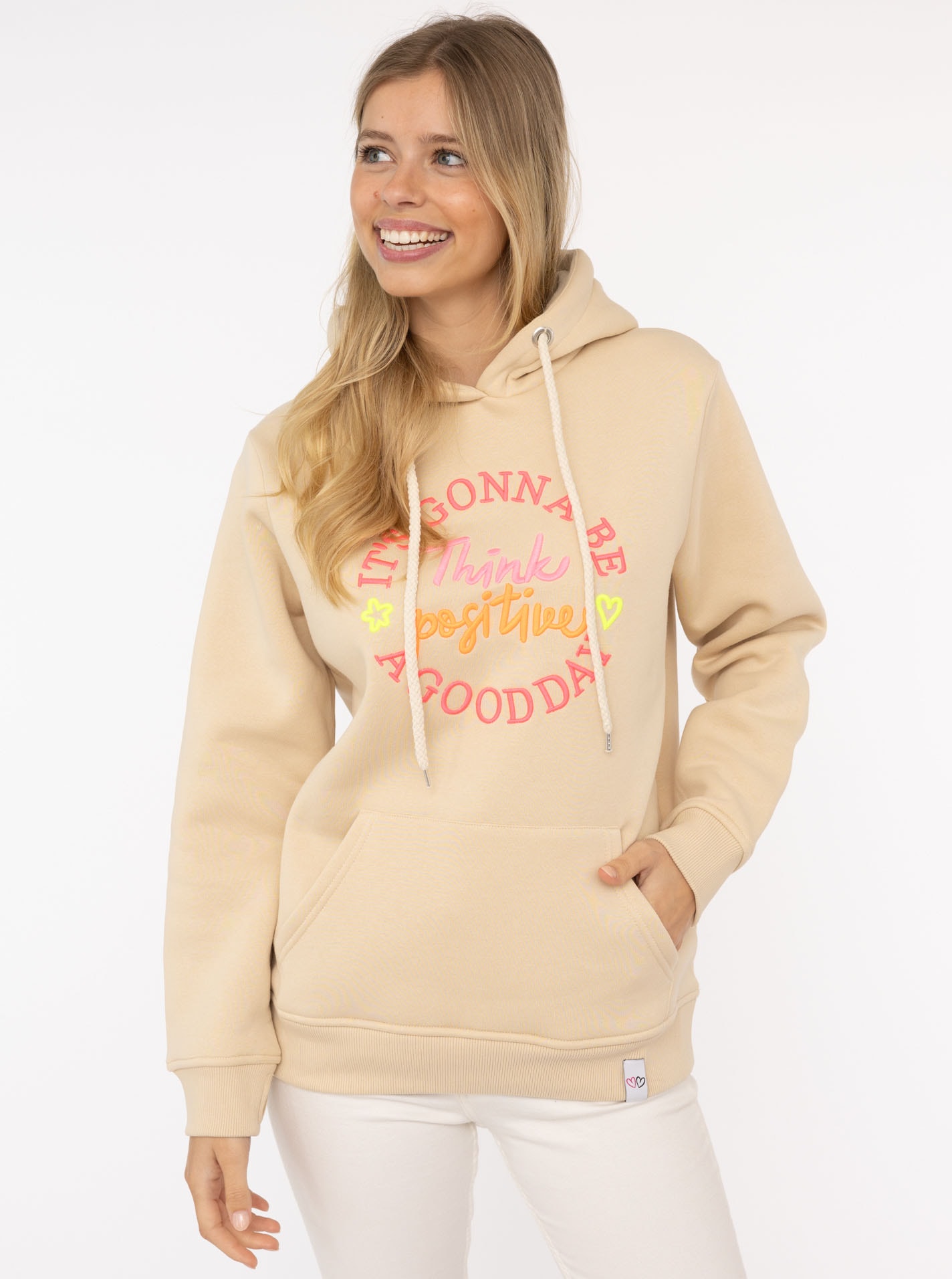 Zwillingsherz Sweatshirt, Kapuze, Langarm, Kordelzug, Stickerei vorn, modis günstig online kaufen