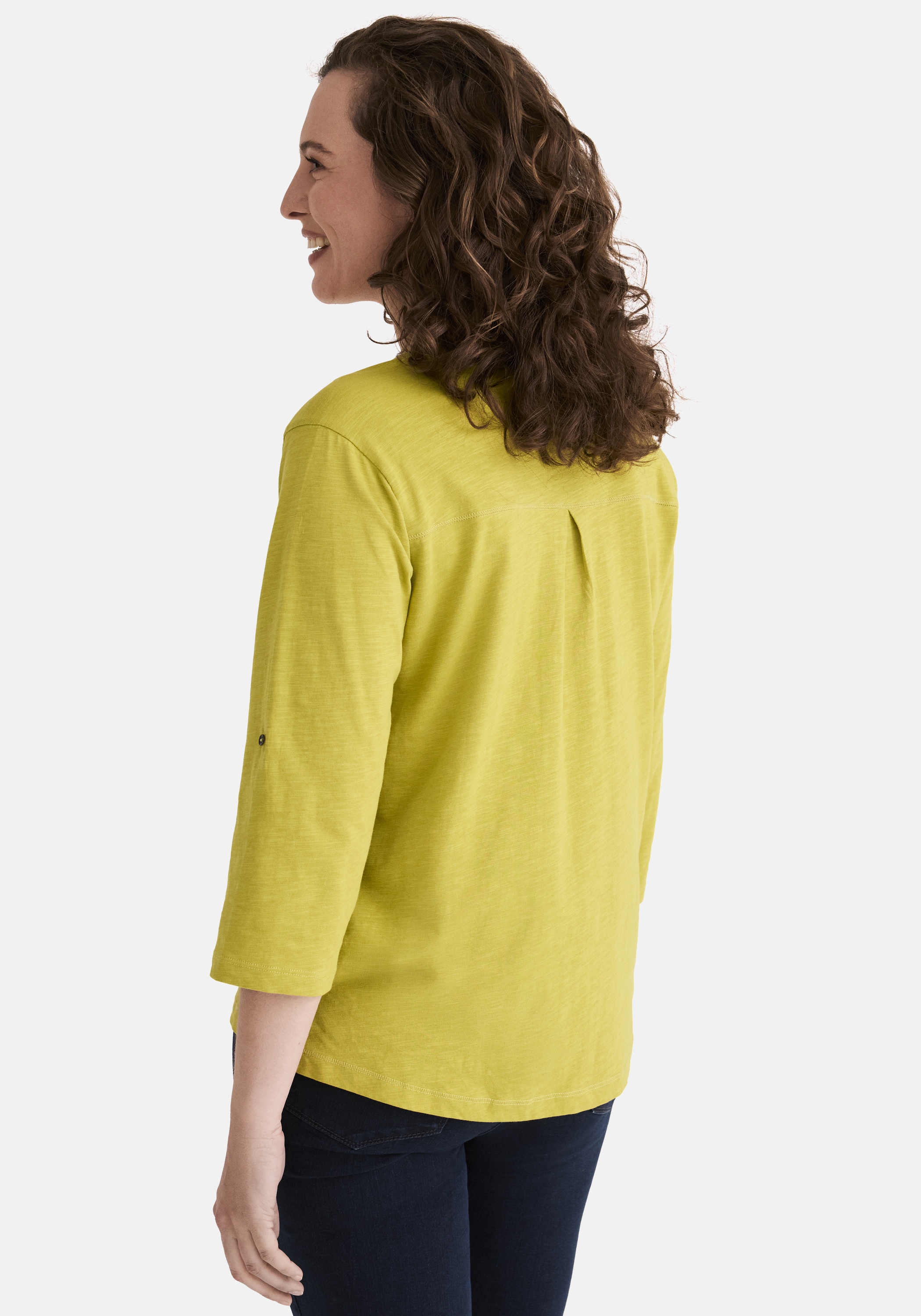 STOOKER WOMEN 3/4-Arm-Shirt »MARIE T-Shirt 3/4 - Arm«, Regular Fit Slub Yarn Baumwolle Henley Shirt Knopfleiste für Damen