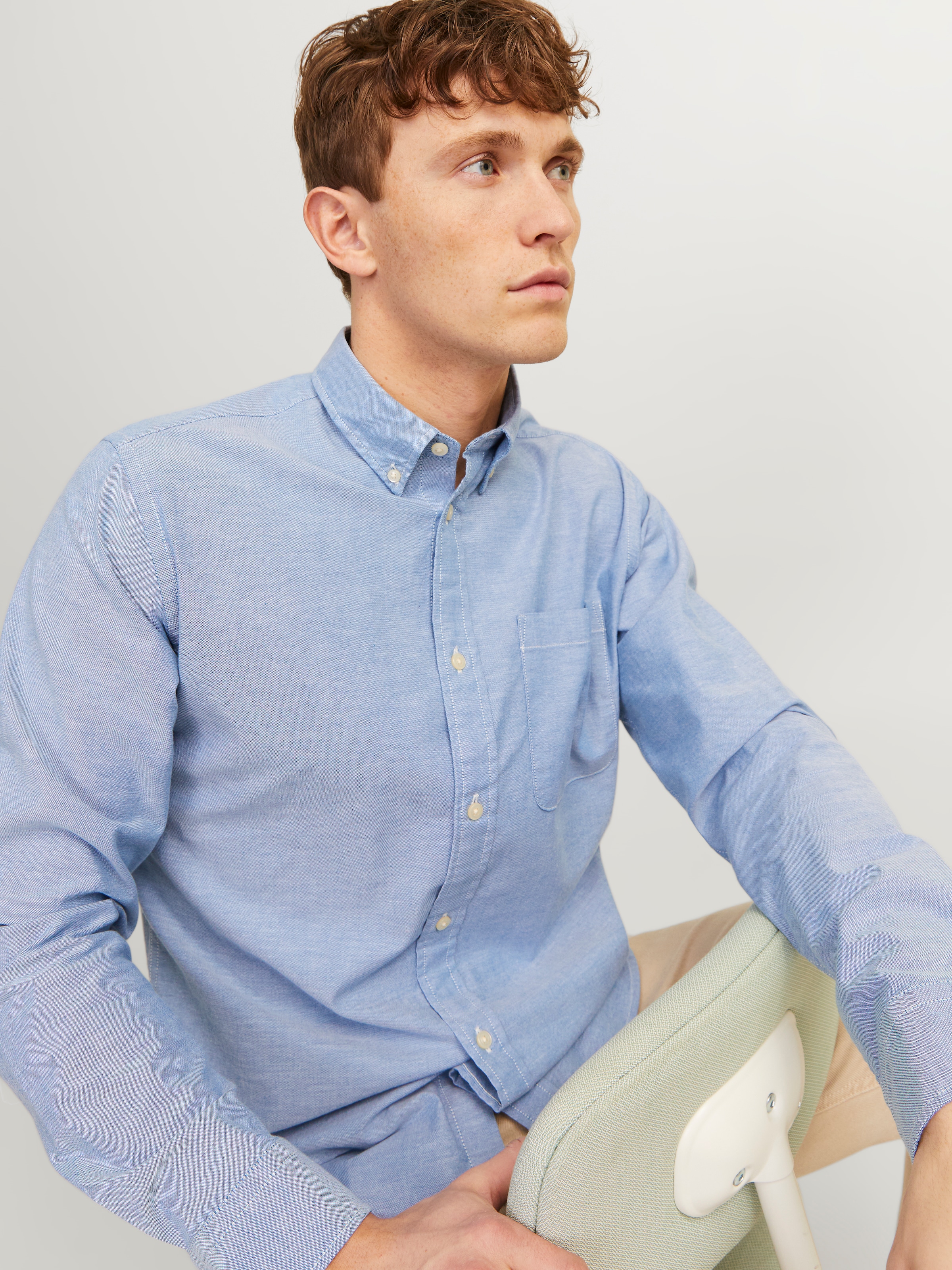 Jack & Jones Langarmhemd »BROOK OXFORD« mit Button-Down Kragen