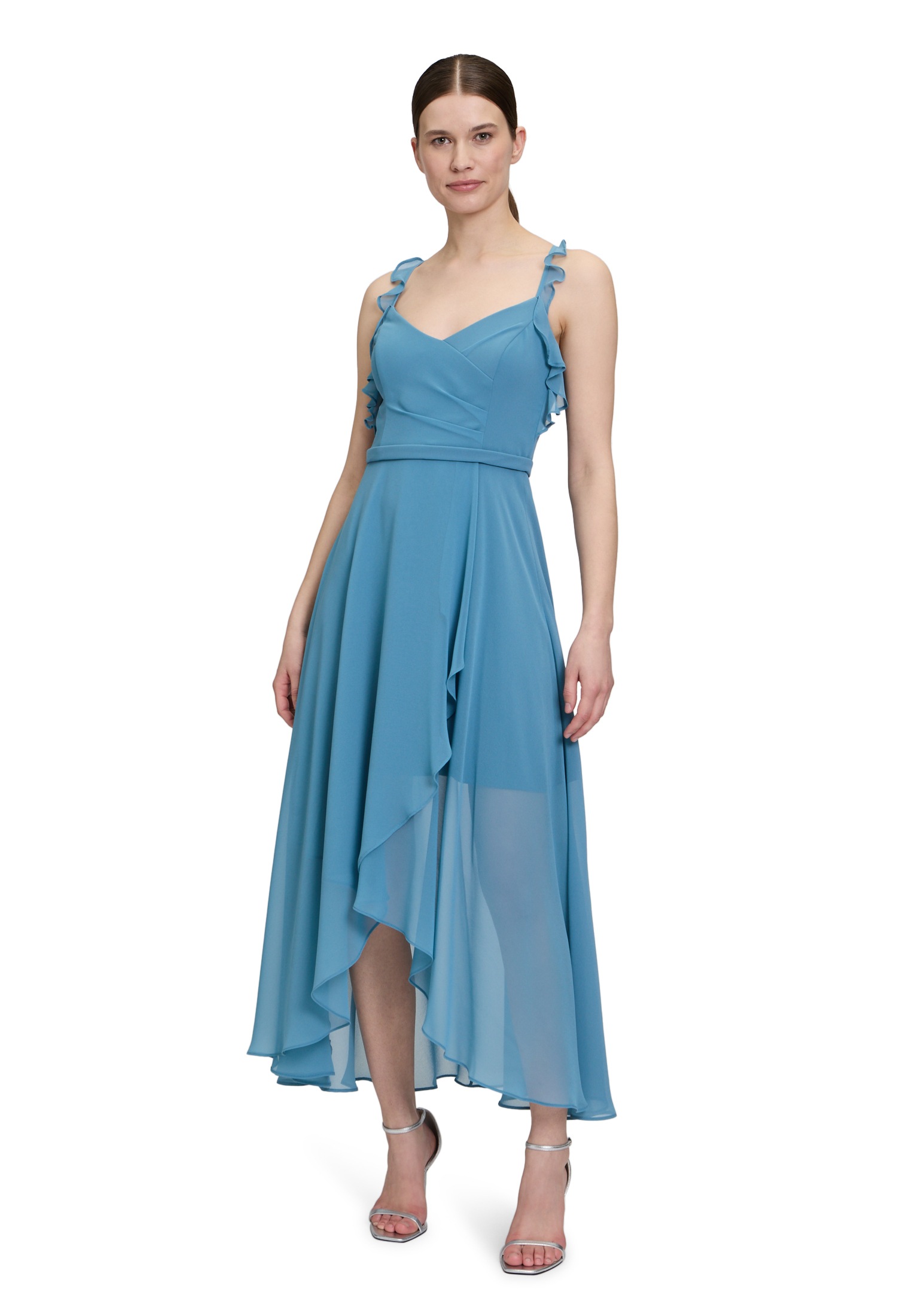 Vera Mont Abendkleid "Damen Abendkleid mit Volant" Ohne Tasche Wickel-Desig günstig online kaufen