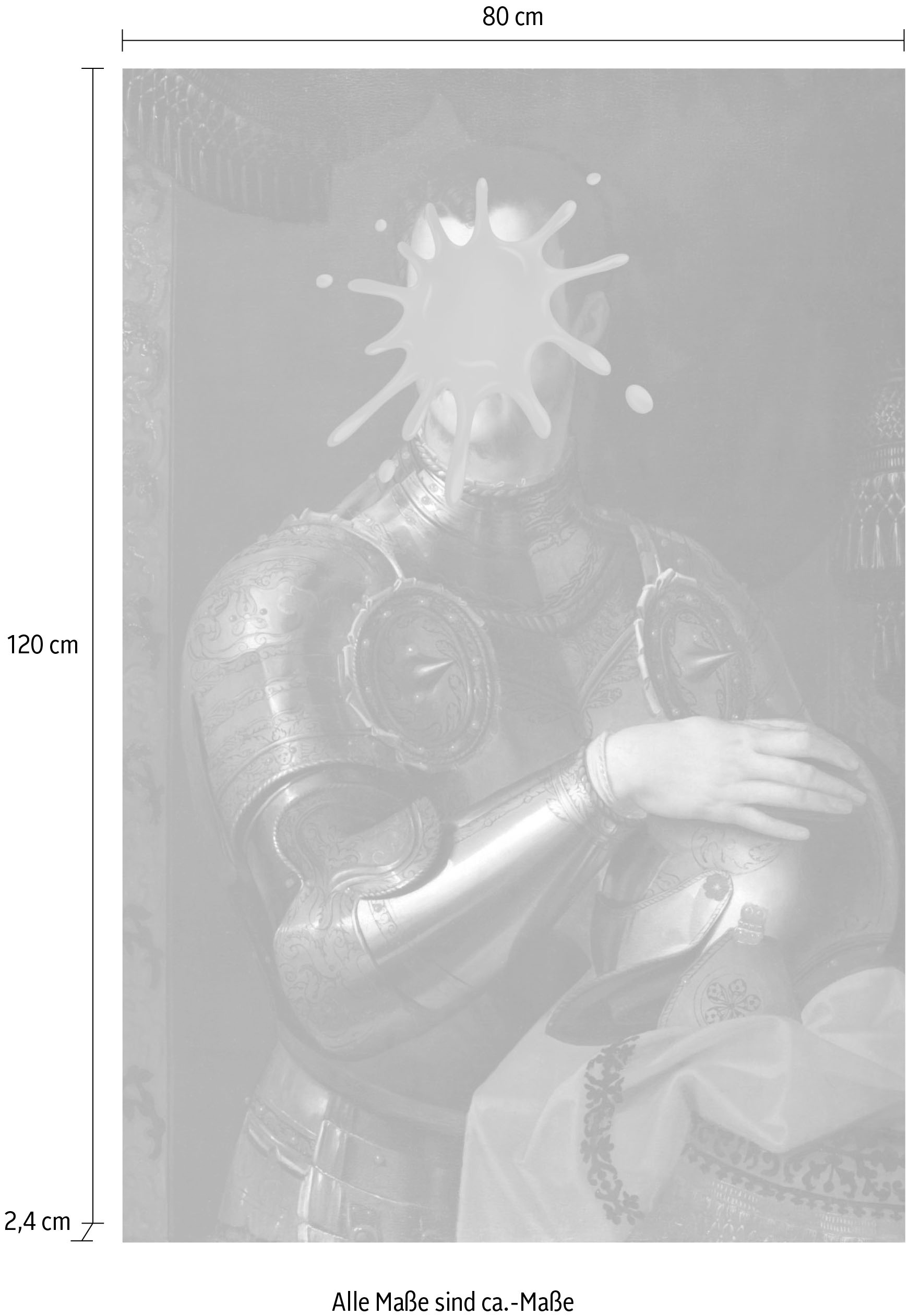 queence Acrylglasbild »Ritter mit Farbklecks«, Kunst-Gemälde-Mann-Bilder von Männern-Historische Persönlichkeiten-Formen-Ritter, Fine Art-Print in Galeriequalität